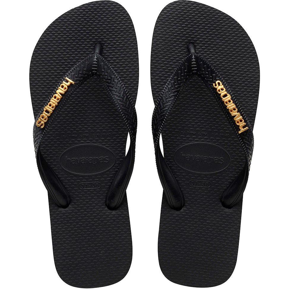 Havaianas Logo Metallic Flip Flops