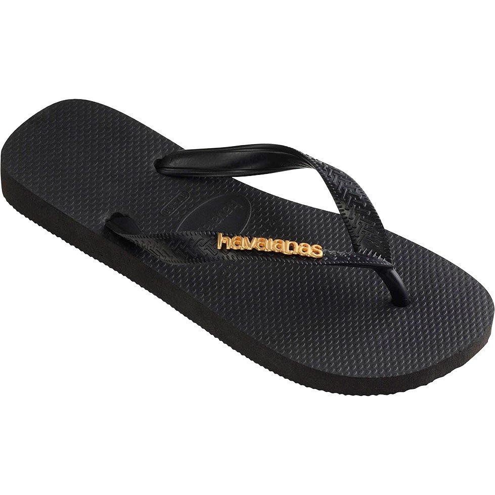 Black - Havaianas - Logo Metallic Flip Flops - 2