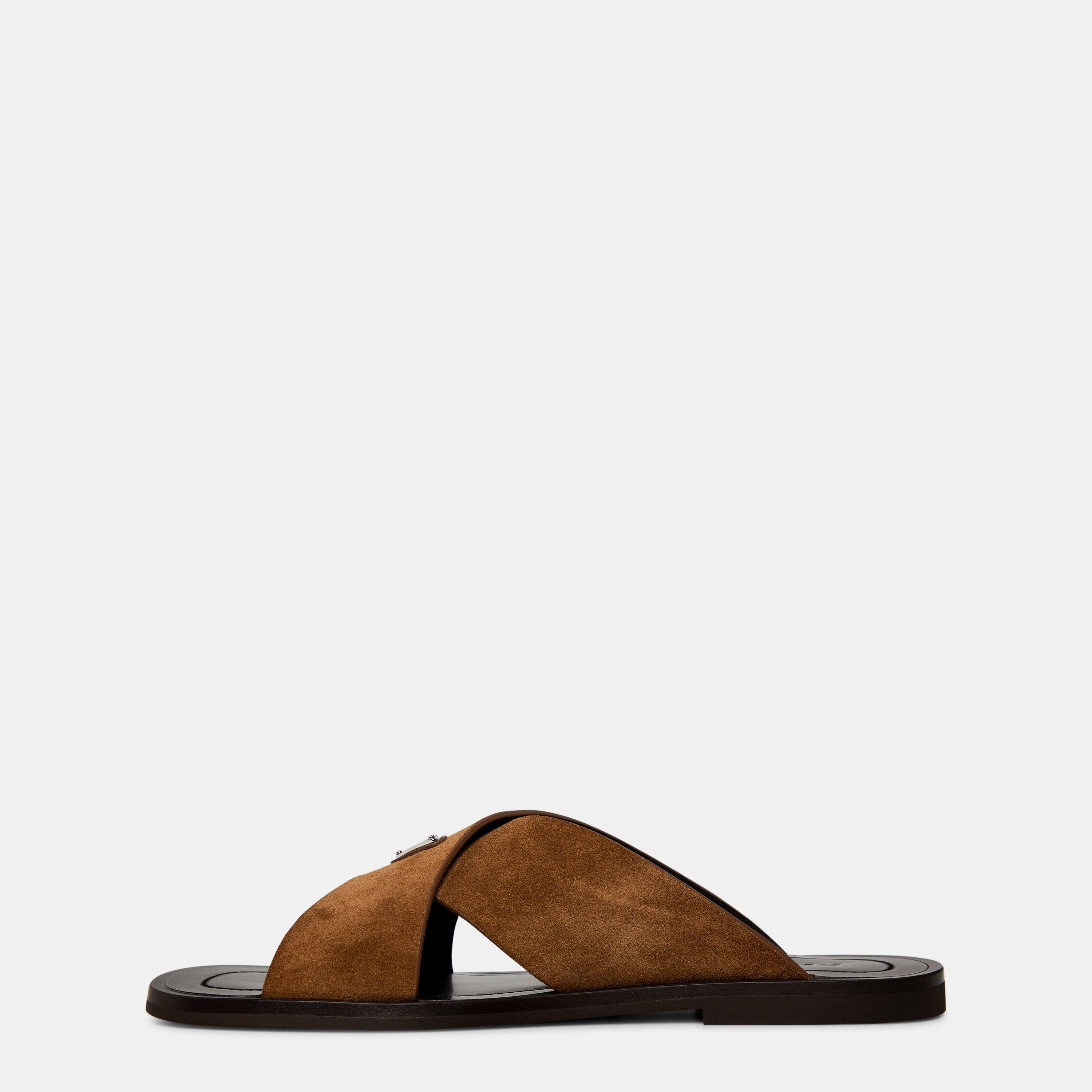 Tabacco - Prada - Men's Logo Flat Sandals - 2