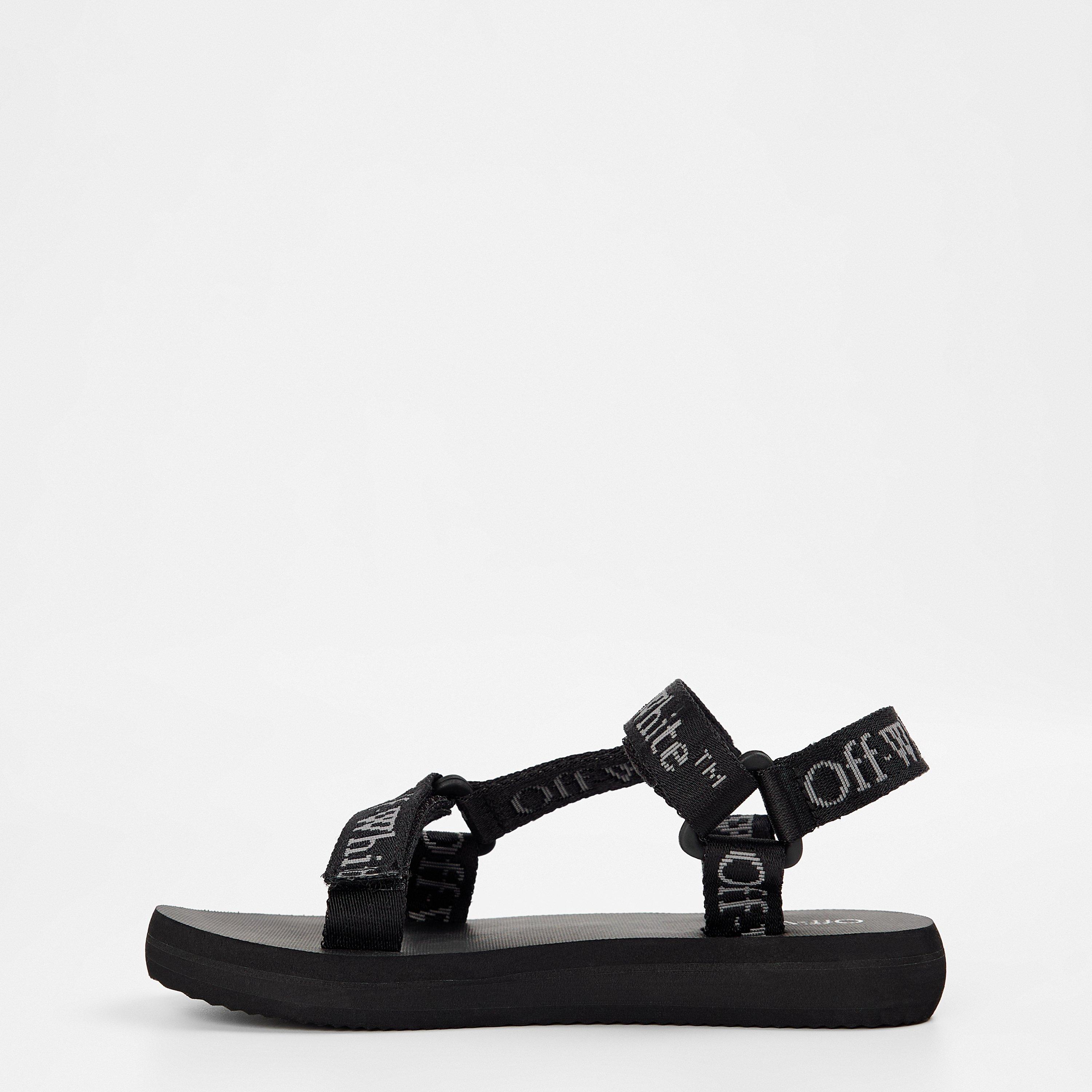Black - Off White - Kids Flat Sandals - 2