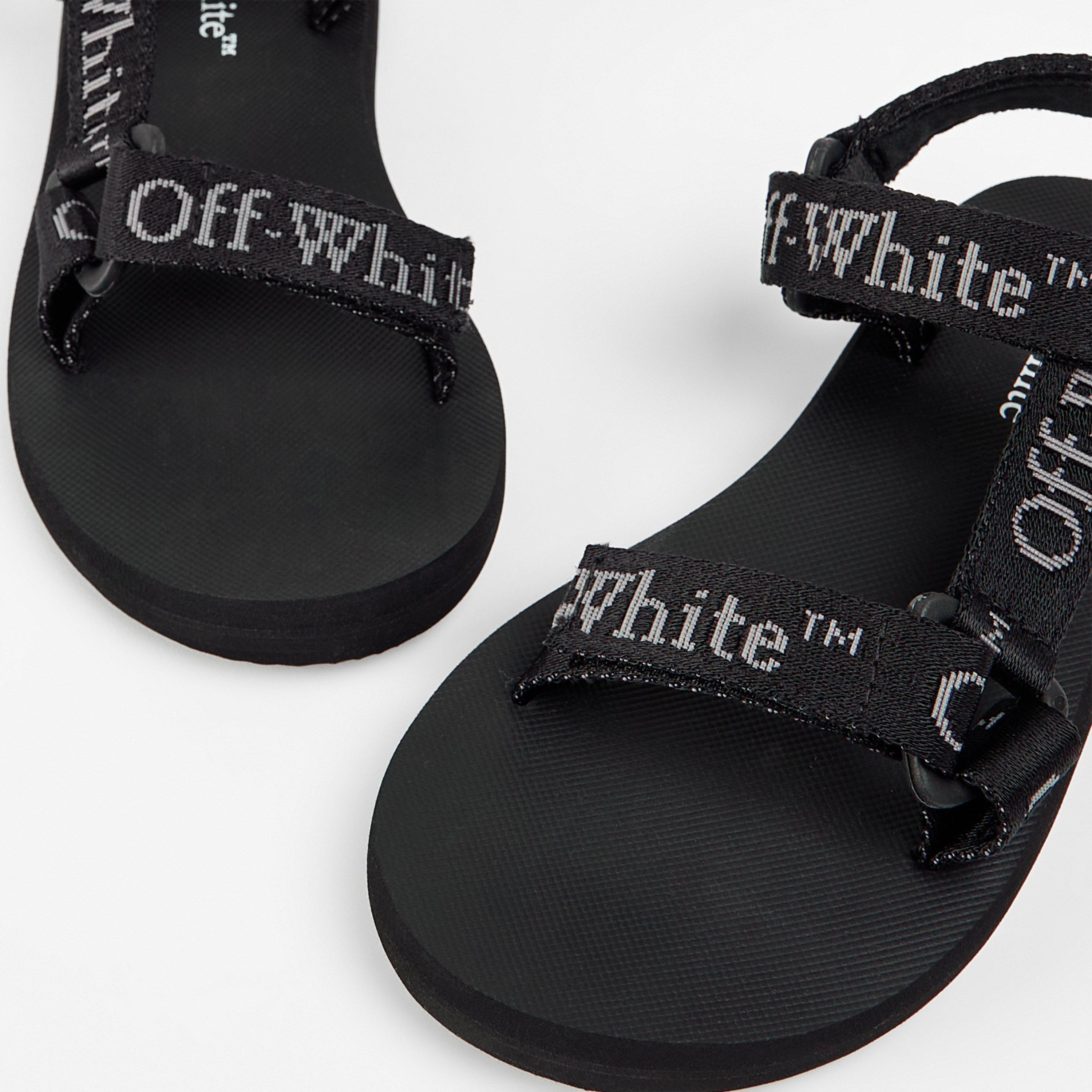 Black - Off White - Kids Flat Sandals - 3