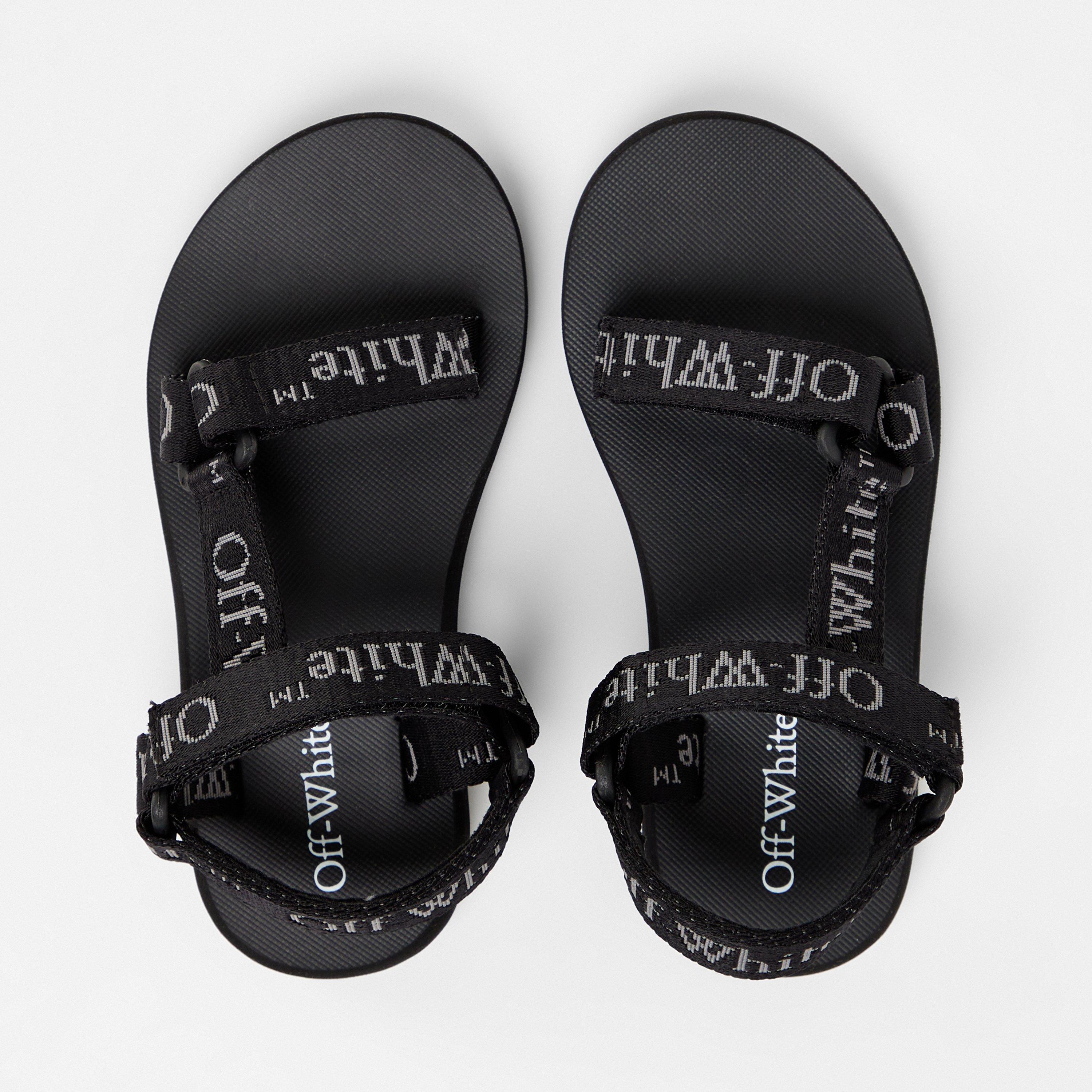 Black - Off White - Kids Flat Sandals - 4