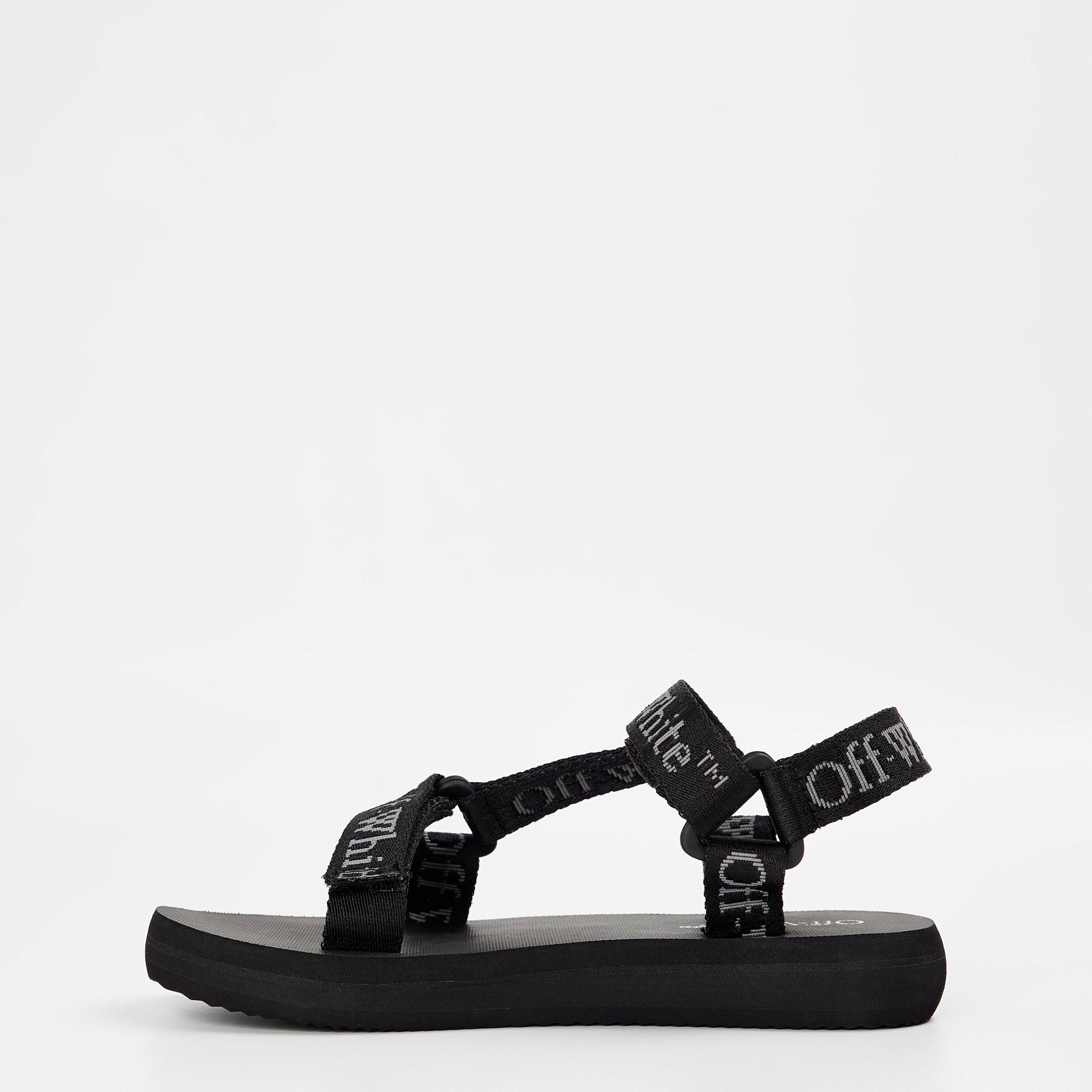 Black - Off White - Kids Flat Sandals - 2