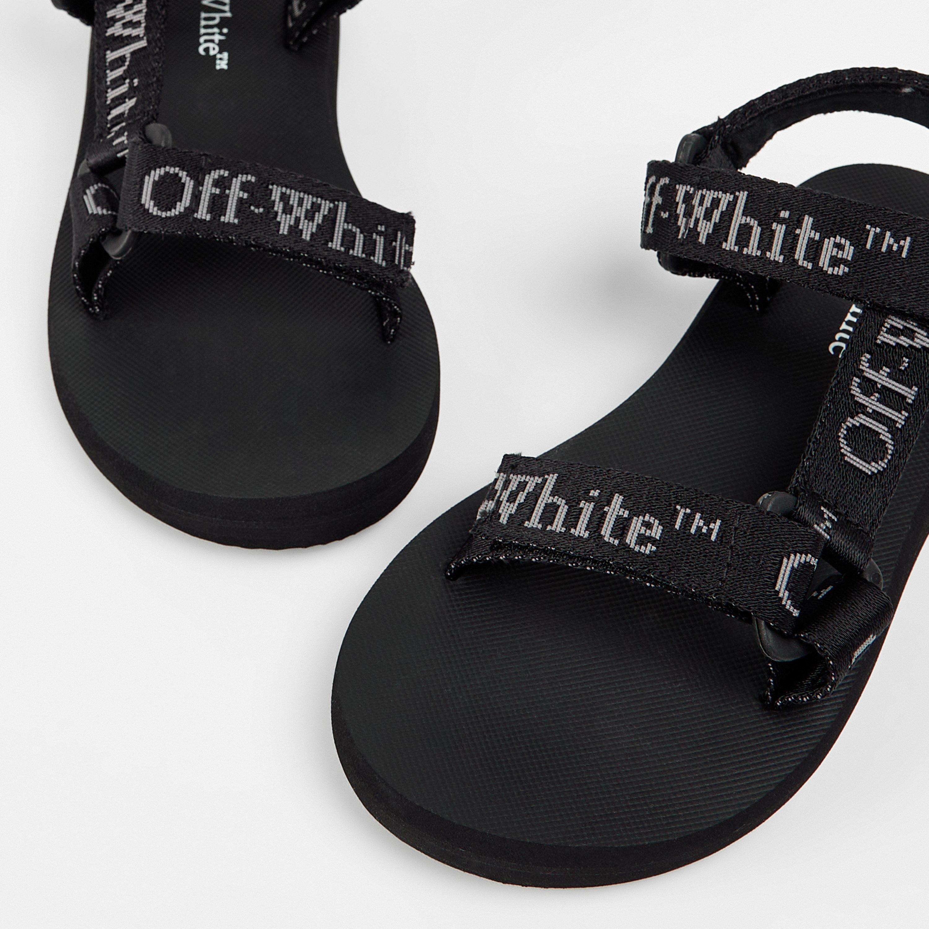 Black - Off White - Kids Flat Sandals - 3