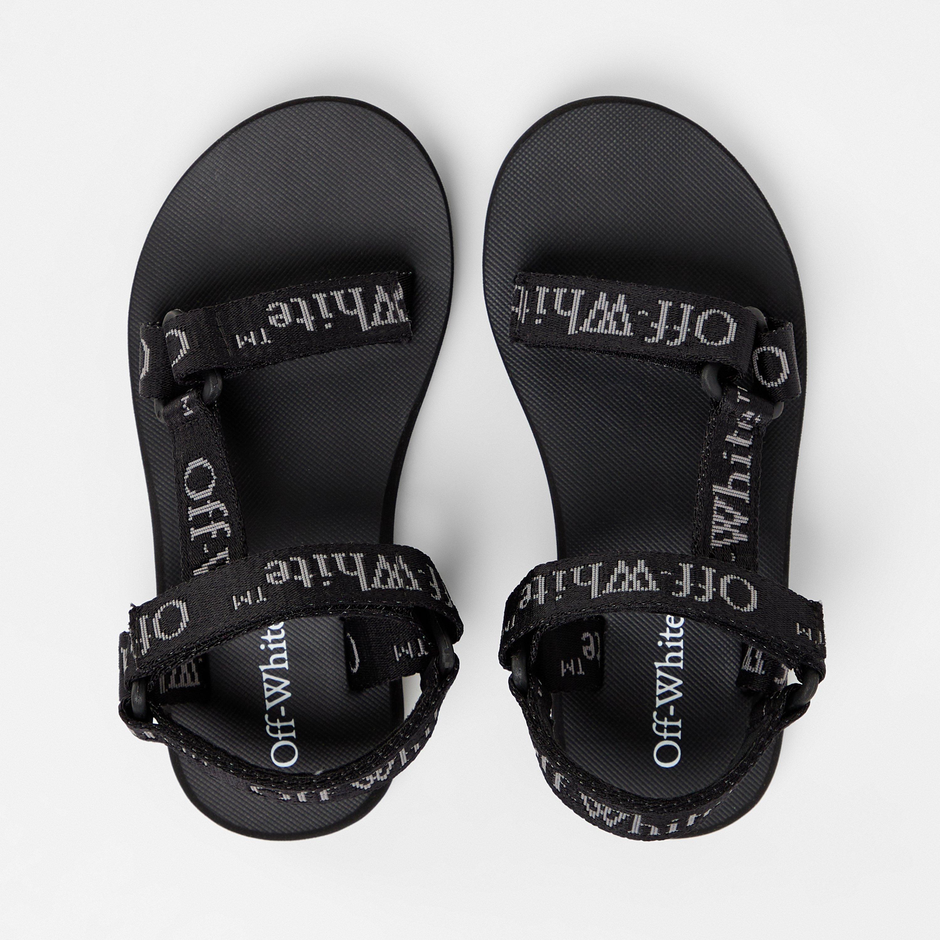 Black - Off White - Kids Flat Sandals - 4