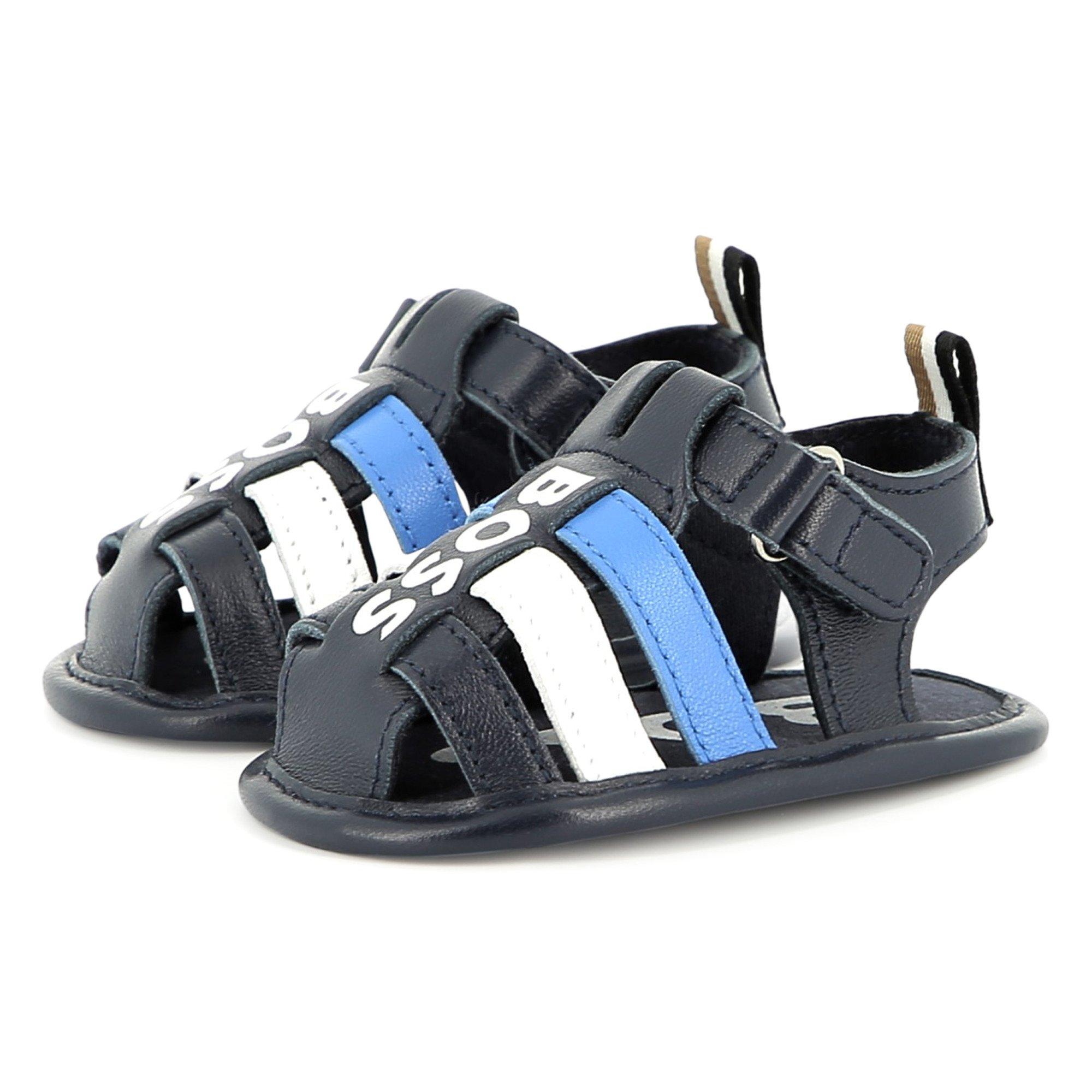 Navy 849 - Boss - Kids Logo Sandals, Logo Design - 2