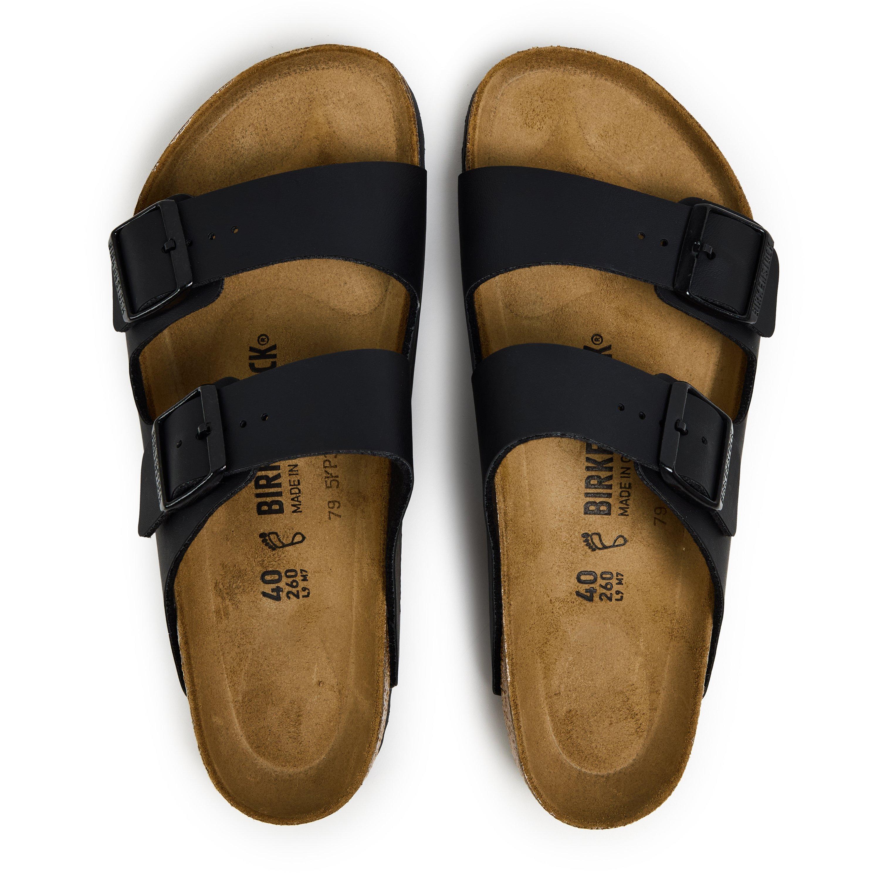 Black - Birkenstock - Men's Contoured Footbed Adjustable Flat Sandals - 4