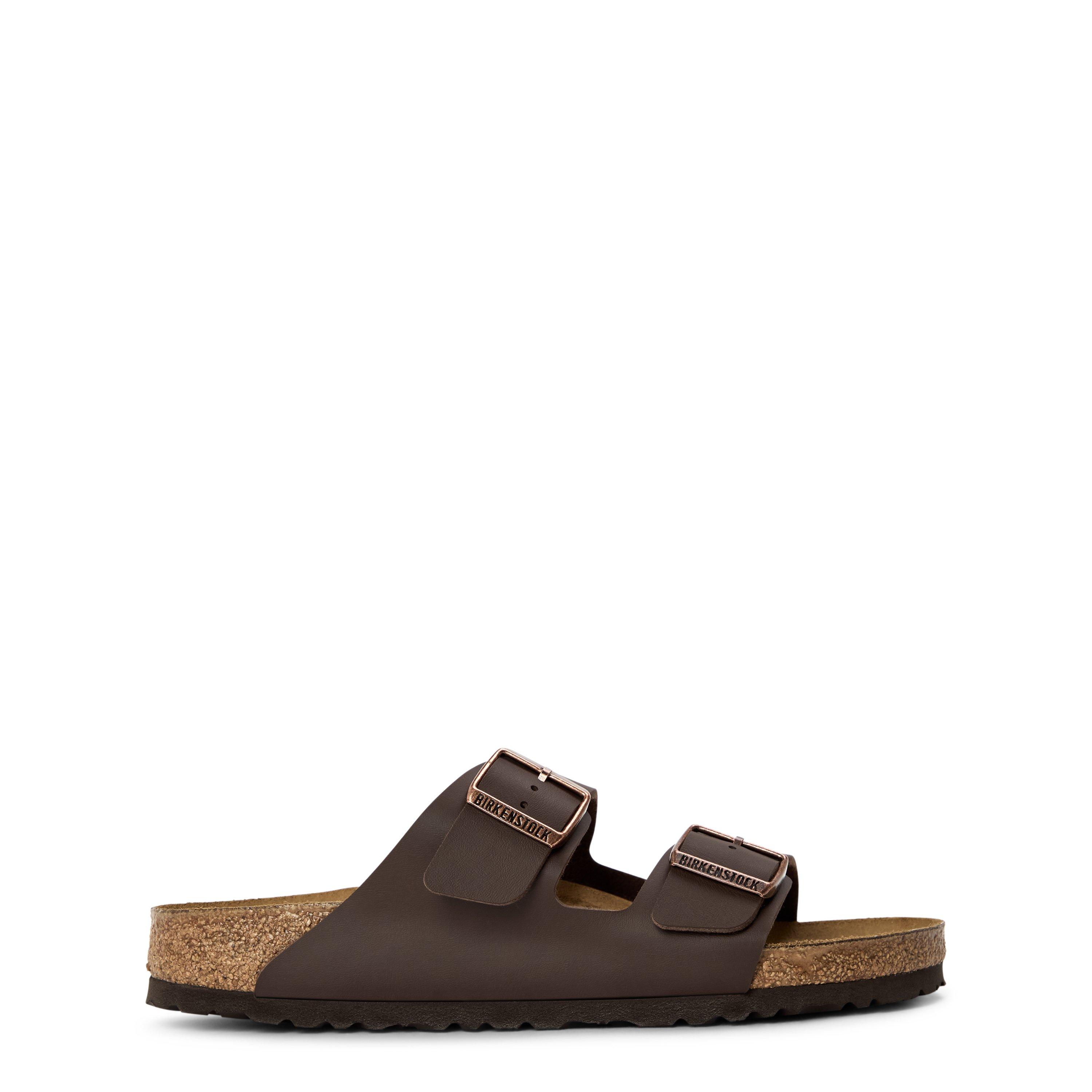 Dark Brown - Birkenstock - Men's Contoured Footbed Adjustable Flat Sandals - 1