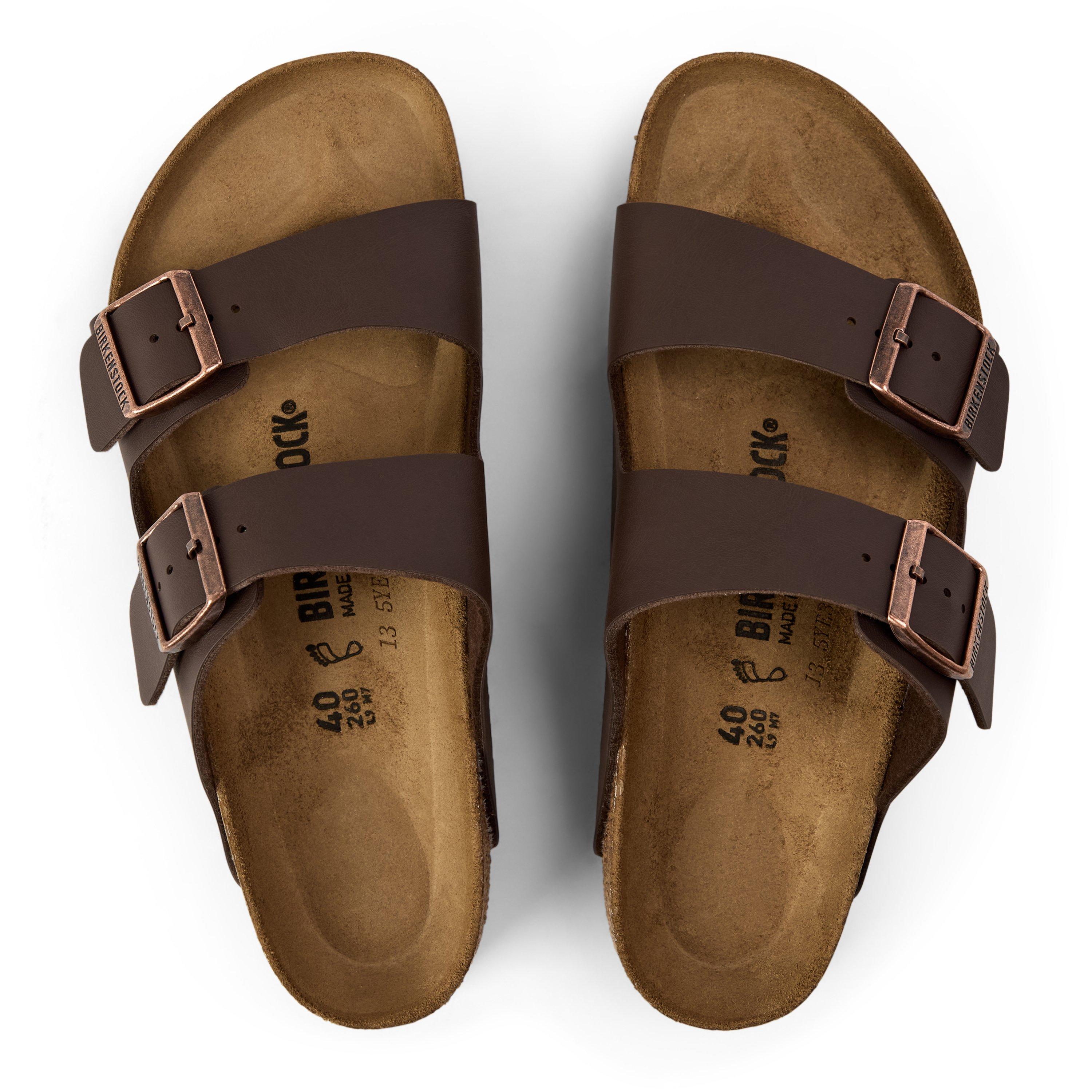 Dark Brown - Birkenstock - Men's Contoured Footbed Adjustable Flat Sandals - 4