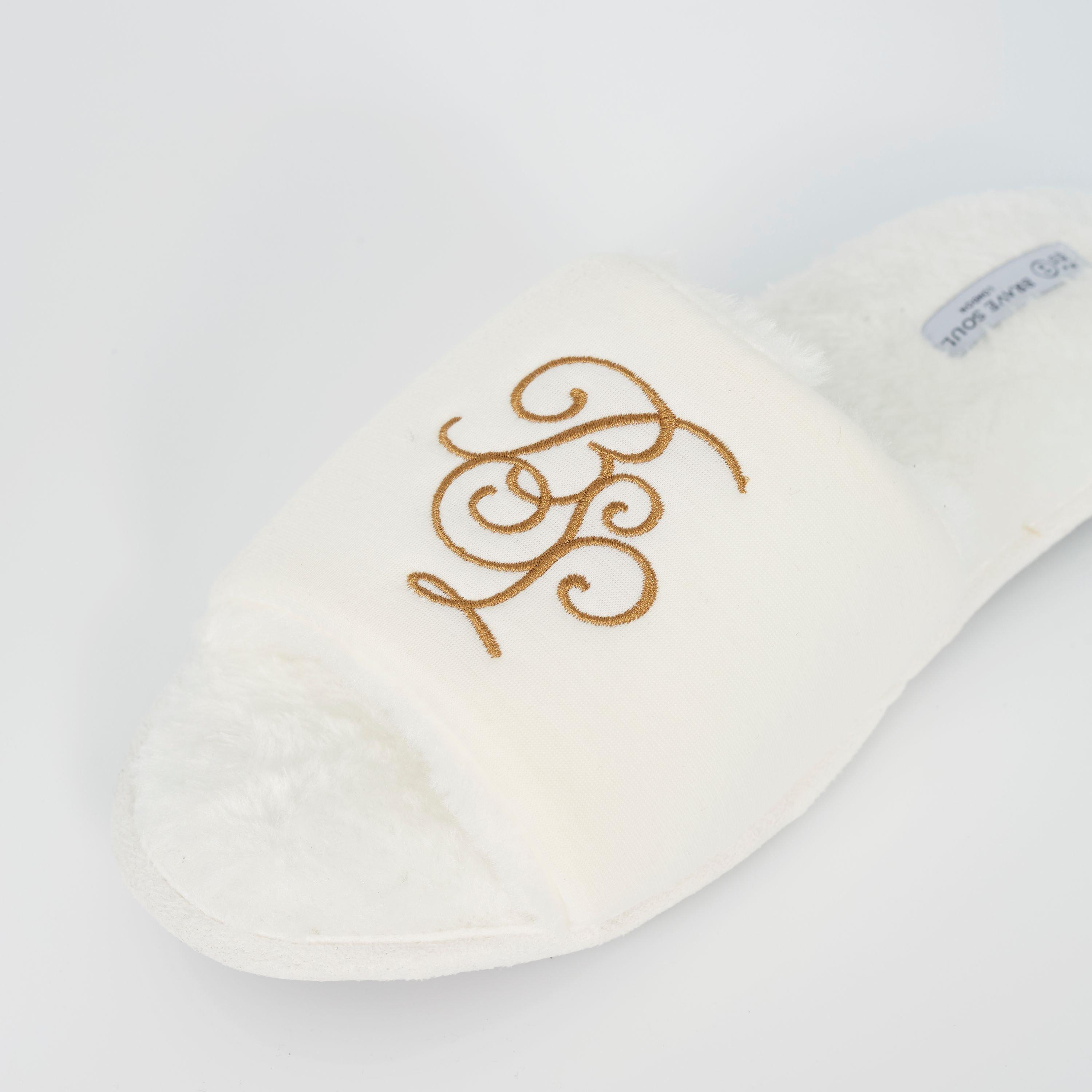 White - Brave Soul - Mens Open Toe Emboridered Logo Slipper - 2