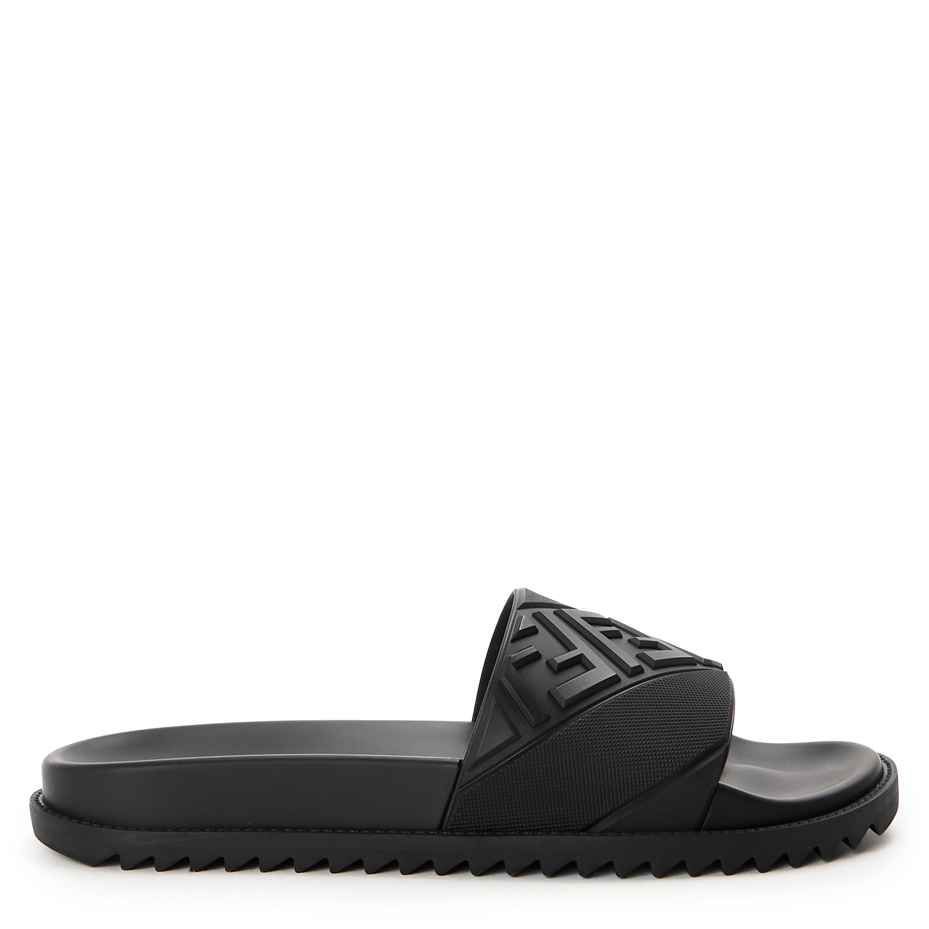 Fendi Mens Rubber Slides - Black - Size 8 (42)