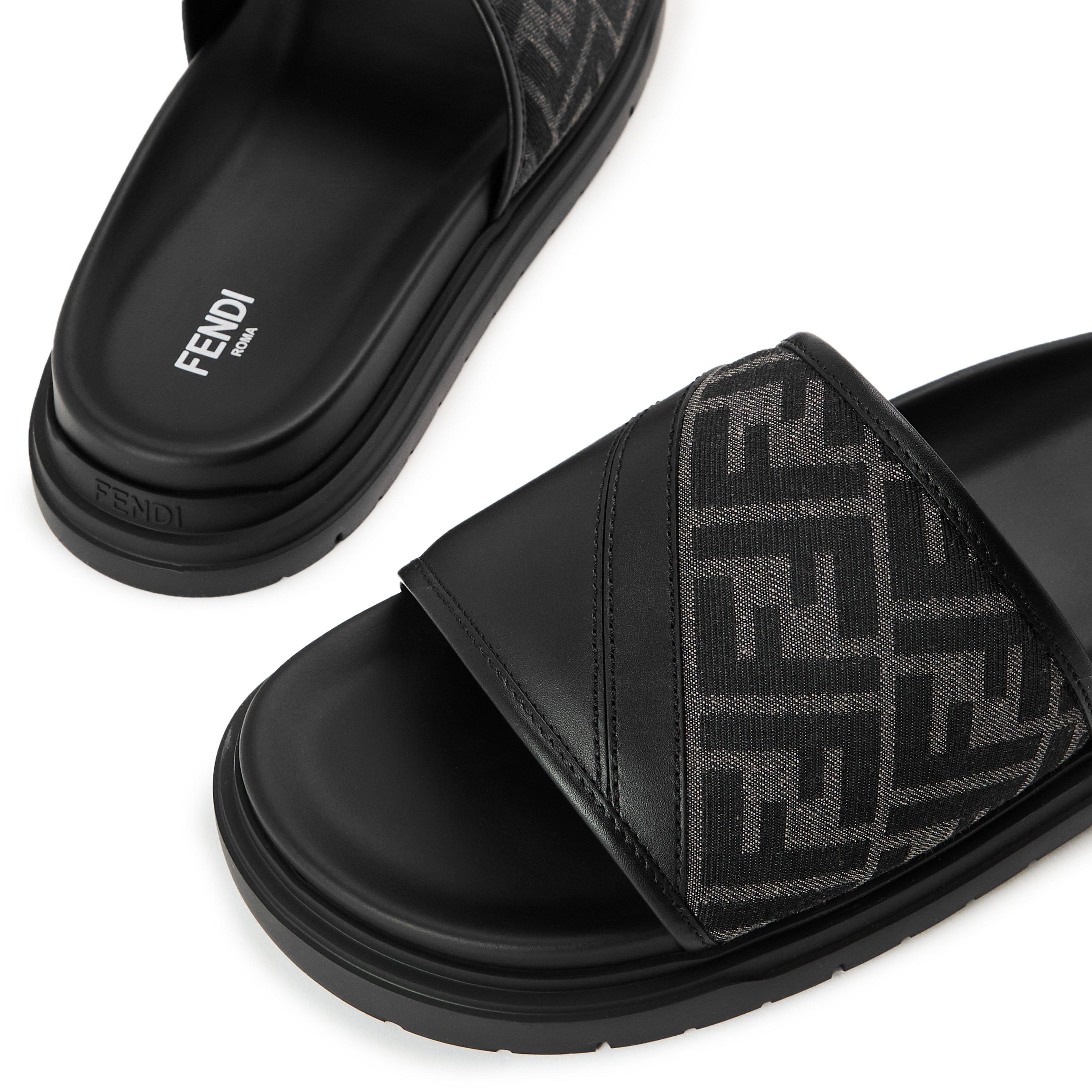 Black/Grey - Fendi - Men's FF Slide Pool Sliders - 4
