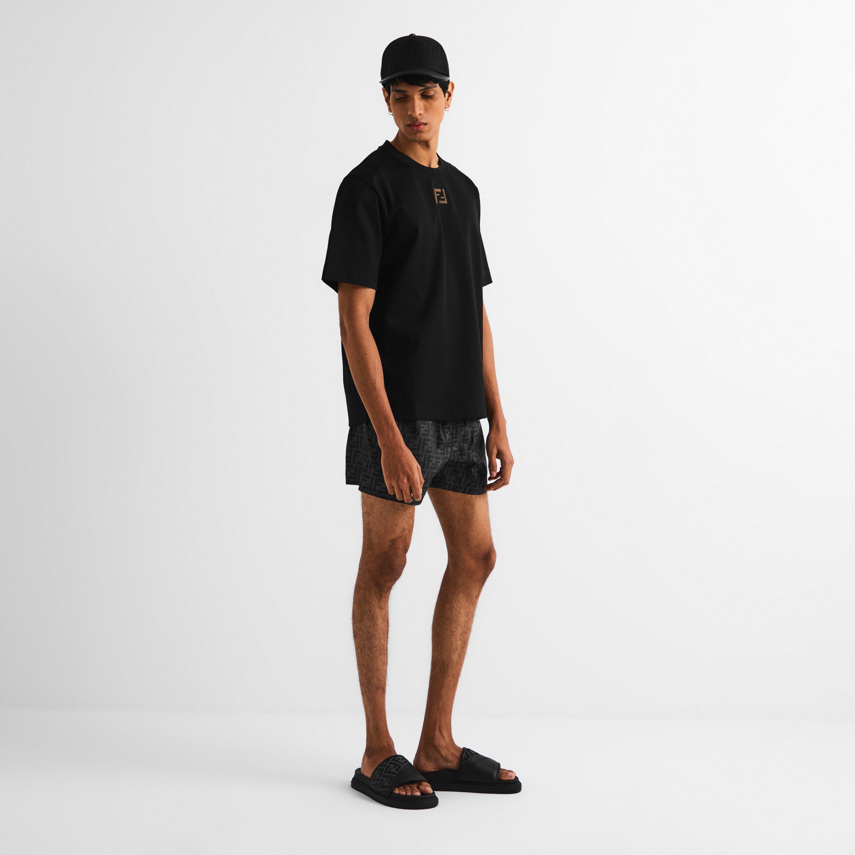 Black/Grey - Fendi - Men's FF Slide Pool Sliders - 6