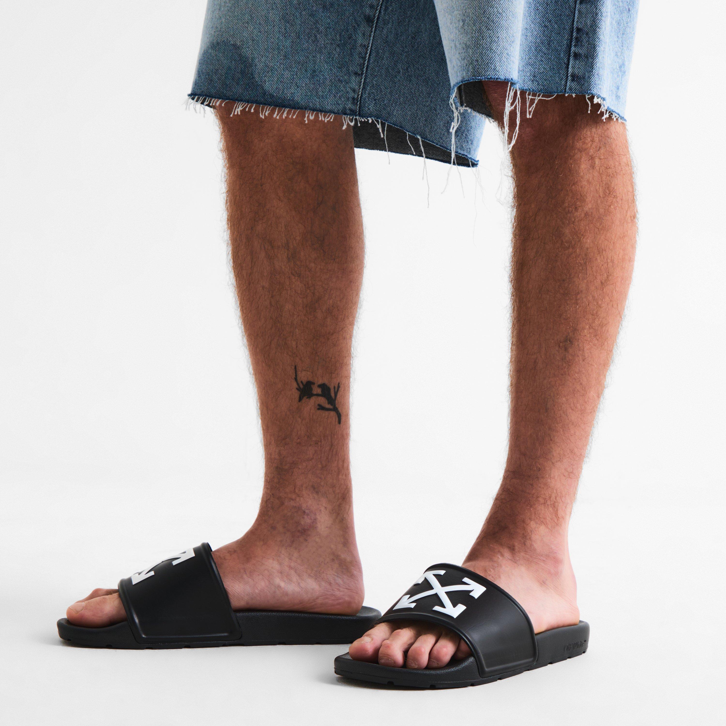 Black - Off White - Men's Pool Sliders - 3