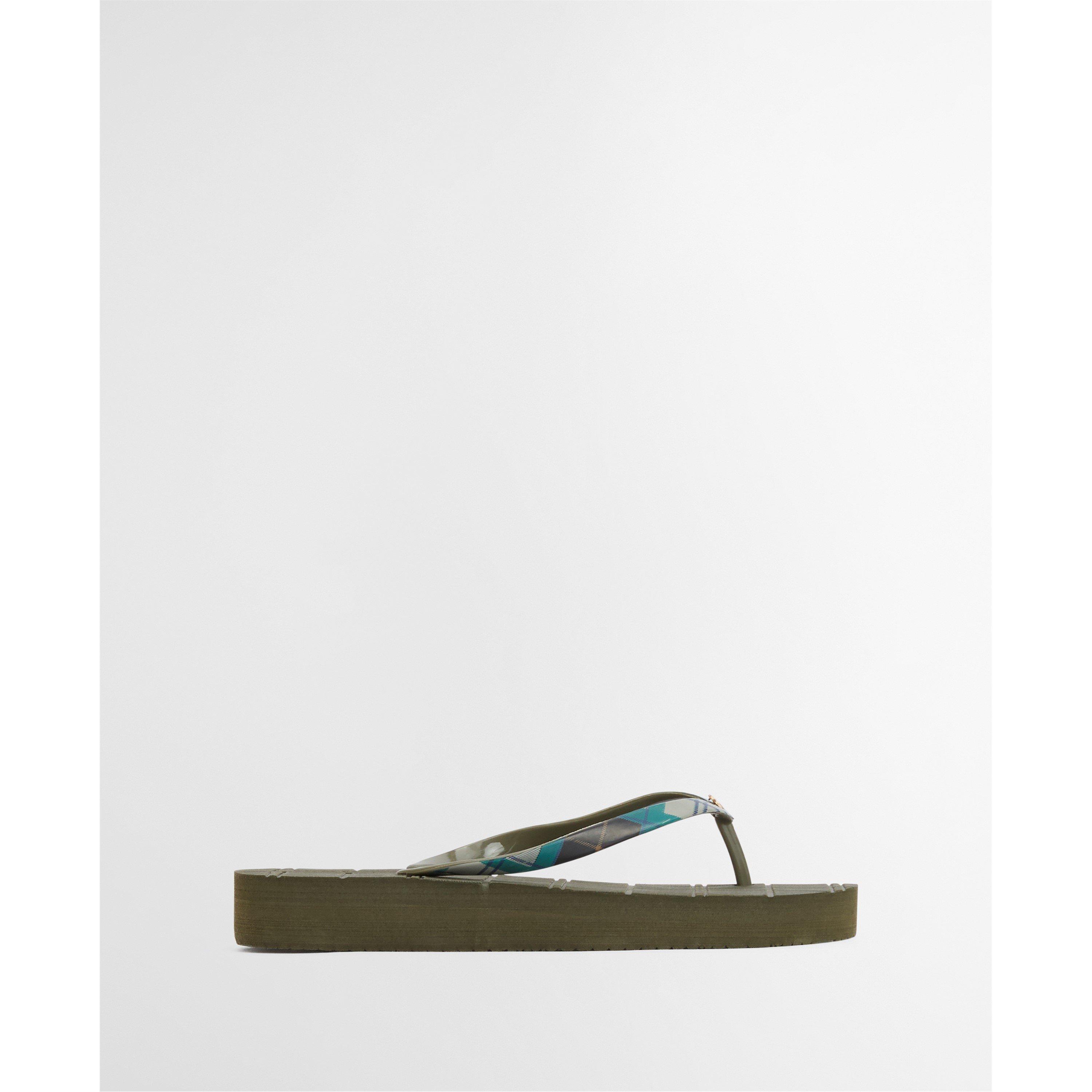 Olive/A Tartan - Barbour - Womens Tilda Flip Flops - 1