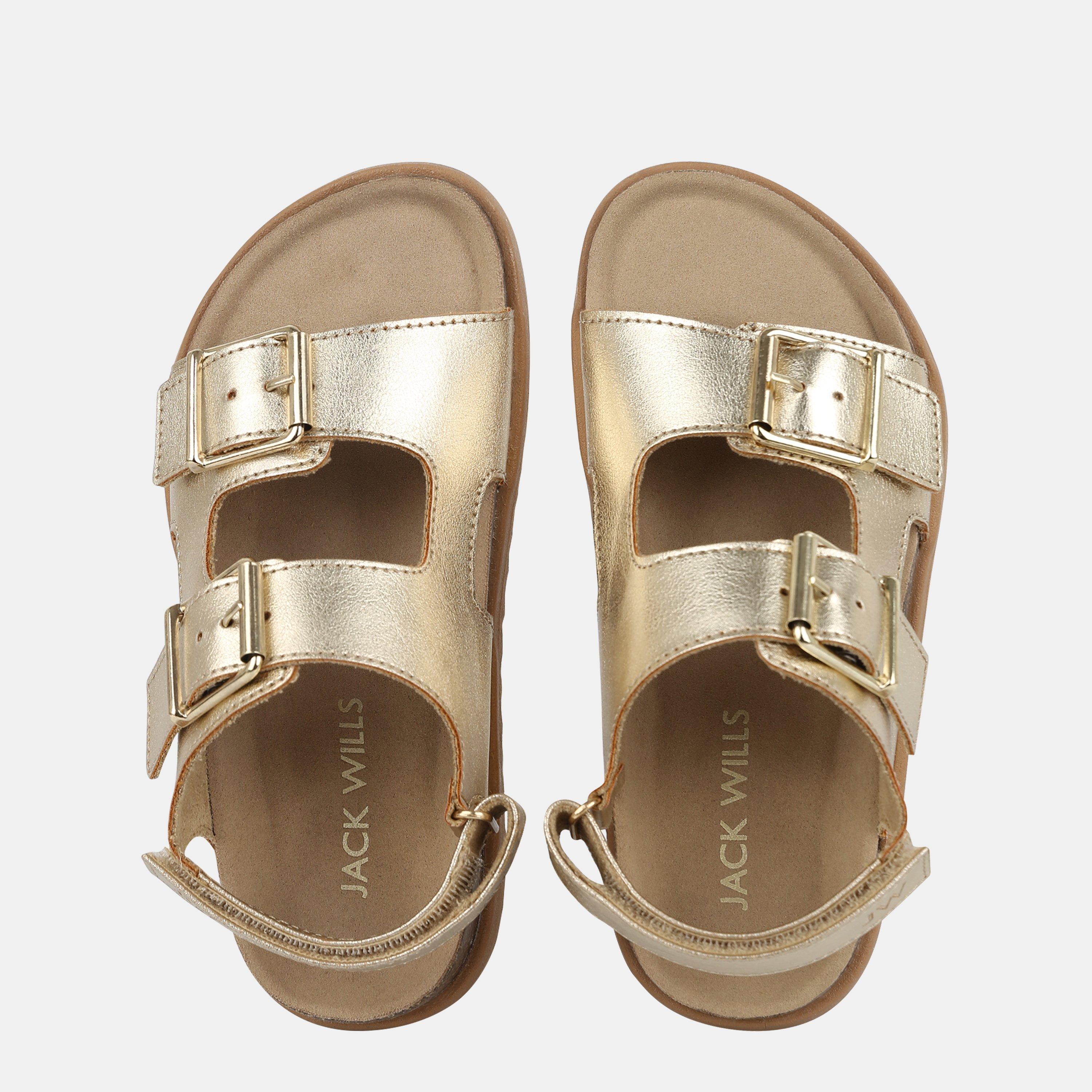Gold - Jack Wills - Kids' Slip On Flat Sandals - 4