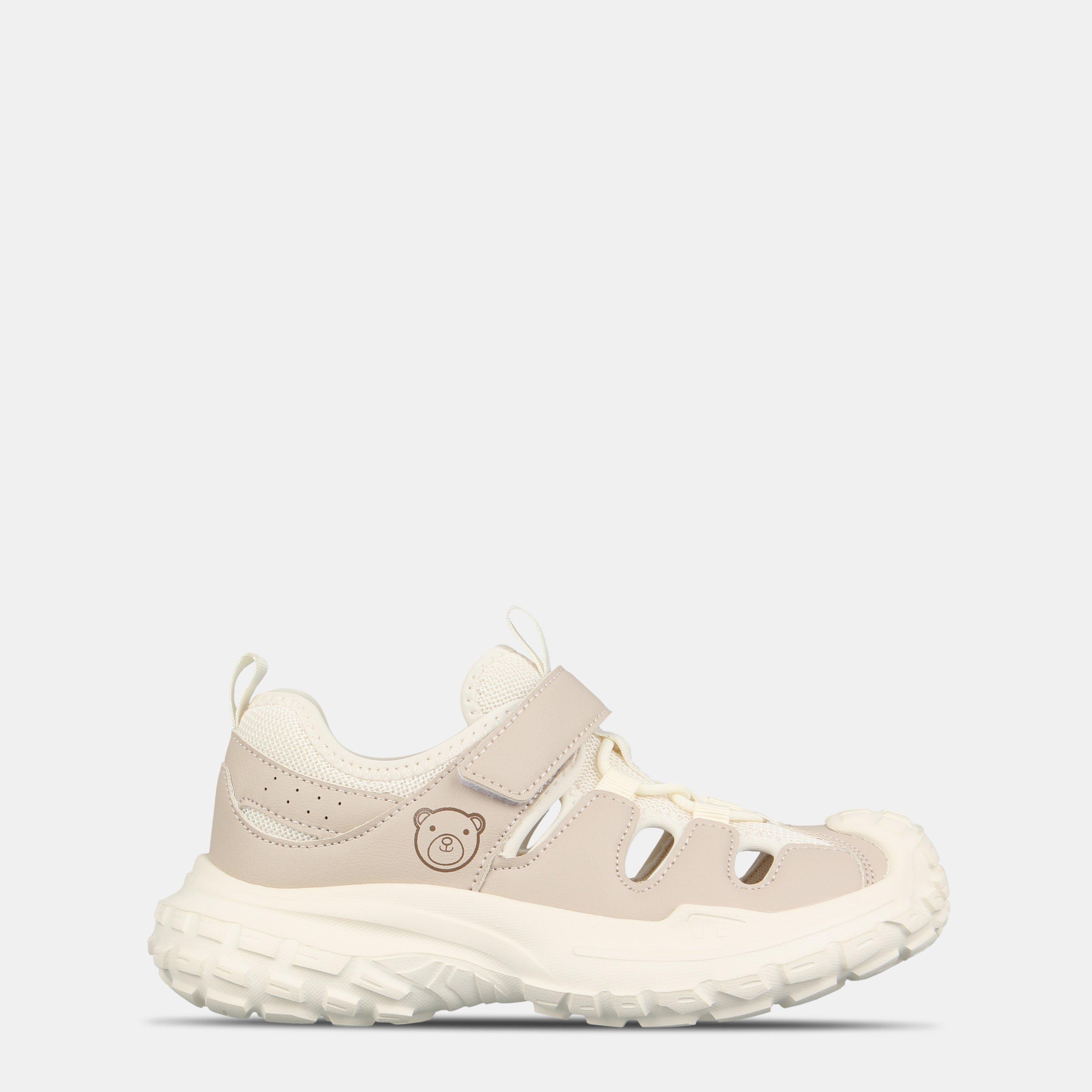 Beige - Fabric - Kids' Bear Hook and Loop Sports Sandals - 1