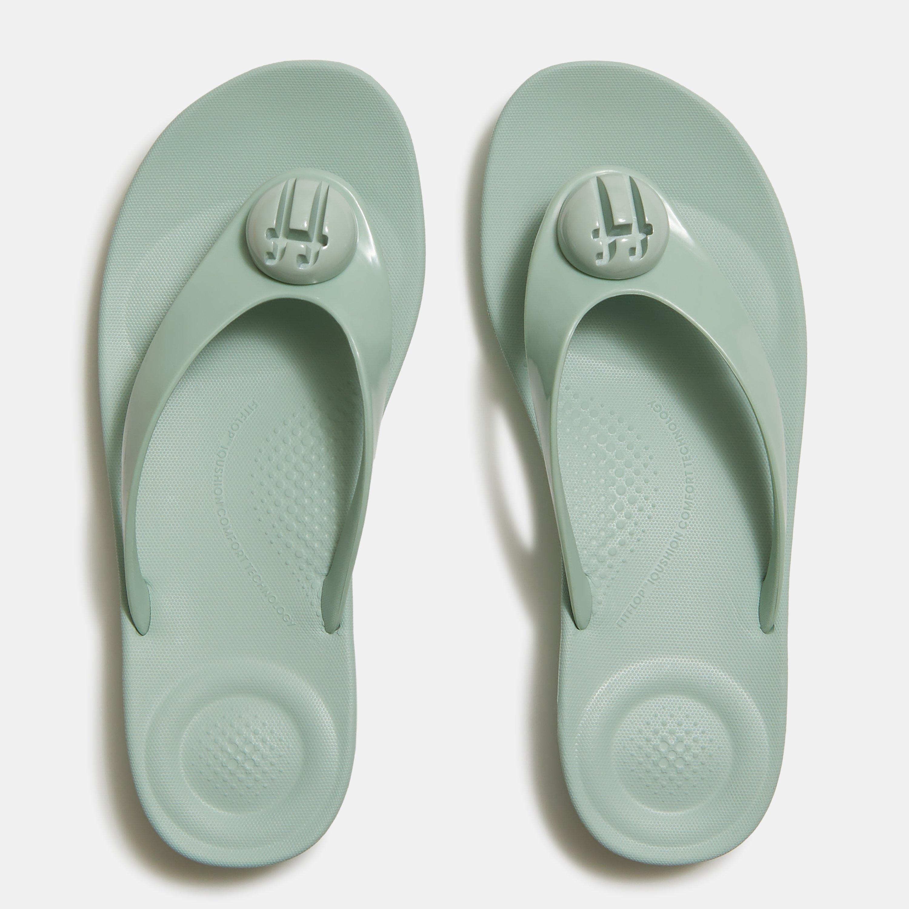 Fitflop | Iqushion Glossy-Button Flip Flops | FRASERS