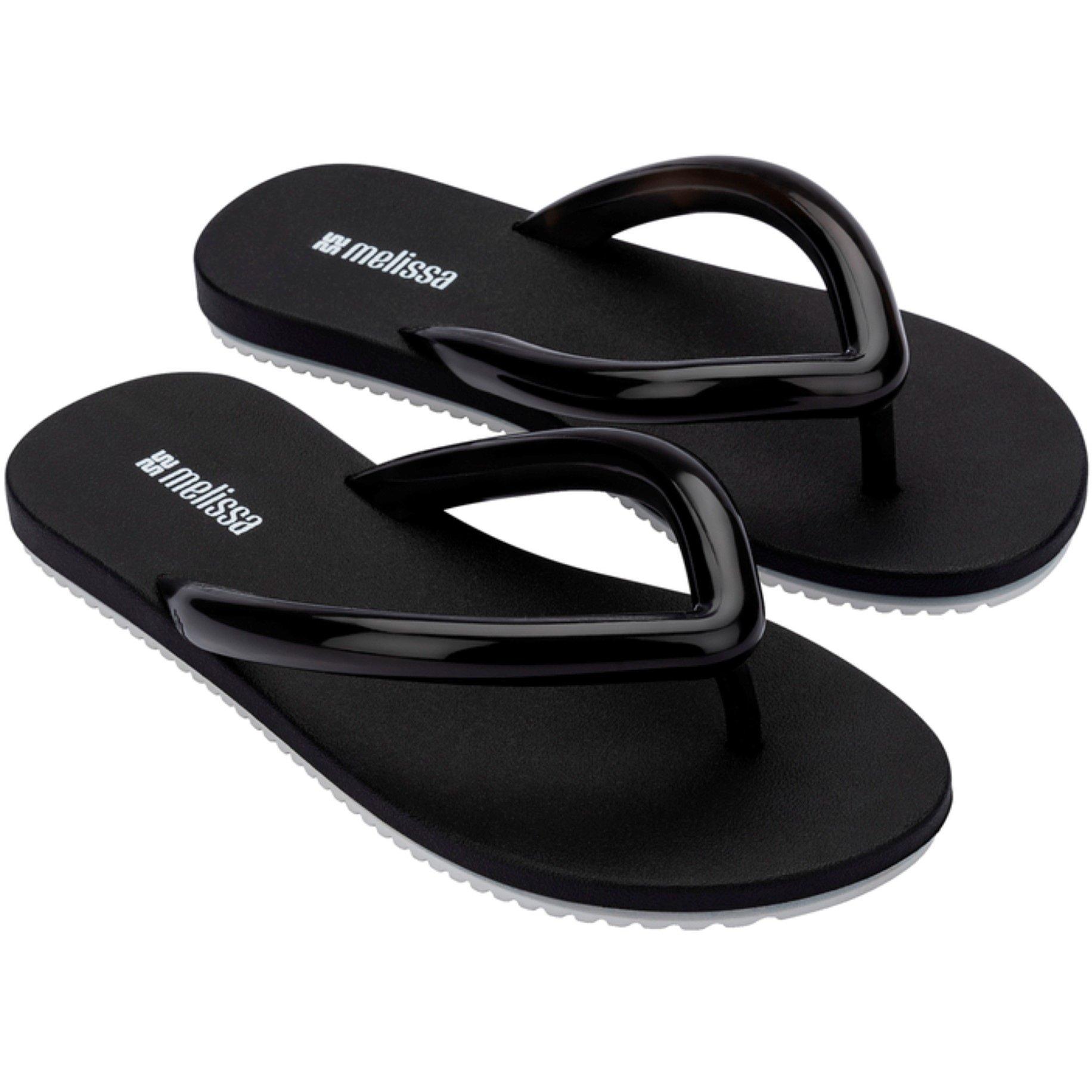 Melissa Women's Airflow Flip Flops - Black White - 3 (36)
