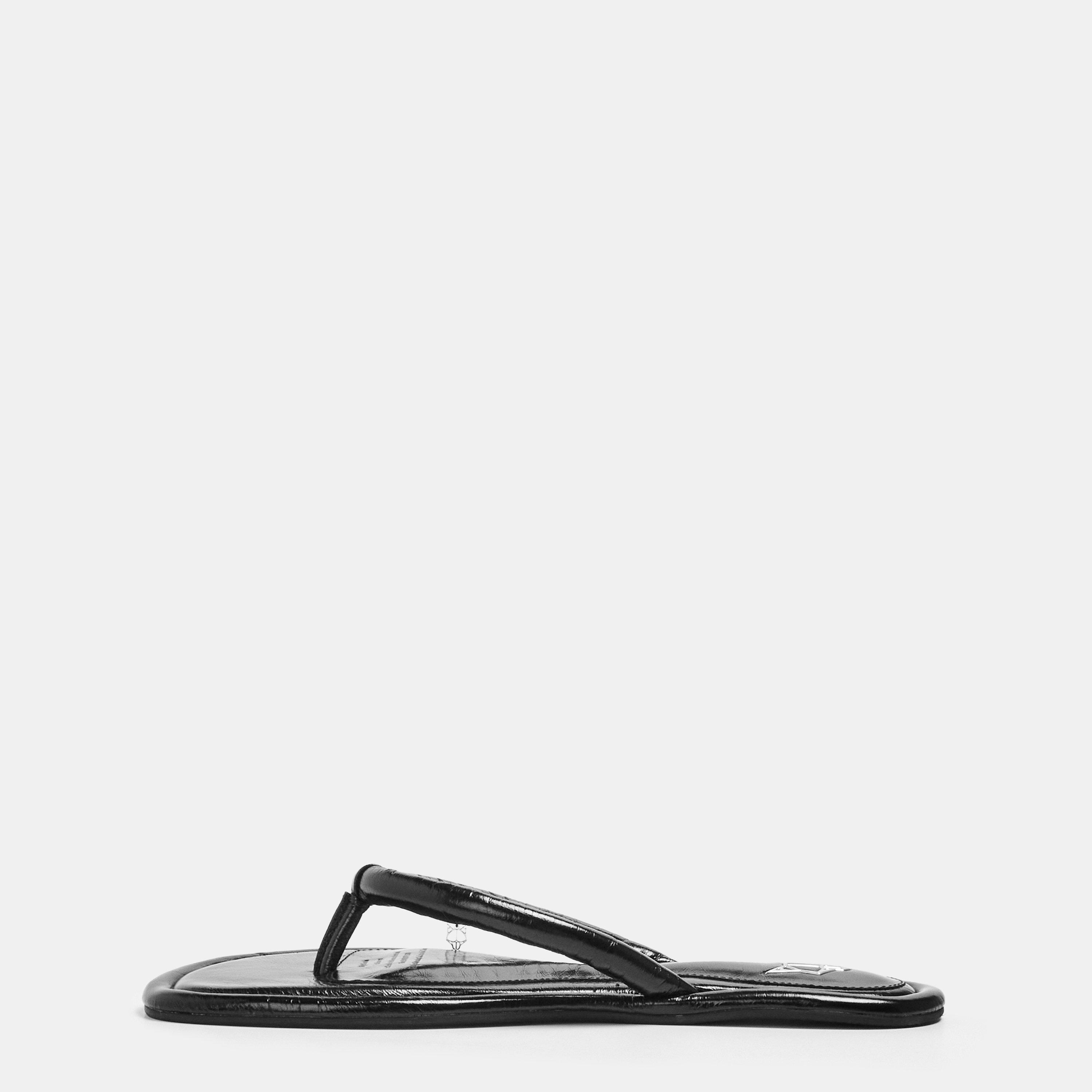 Black - Naked Wolfe - Grenada Leather Flip Flop - 2