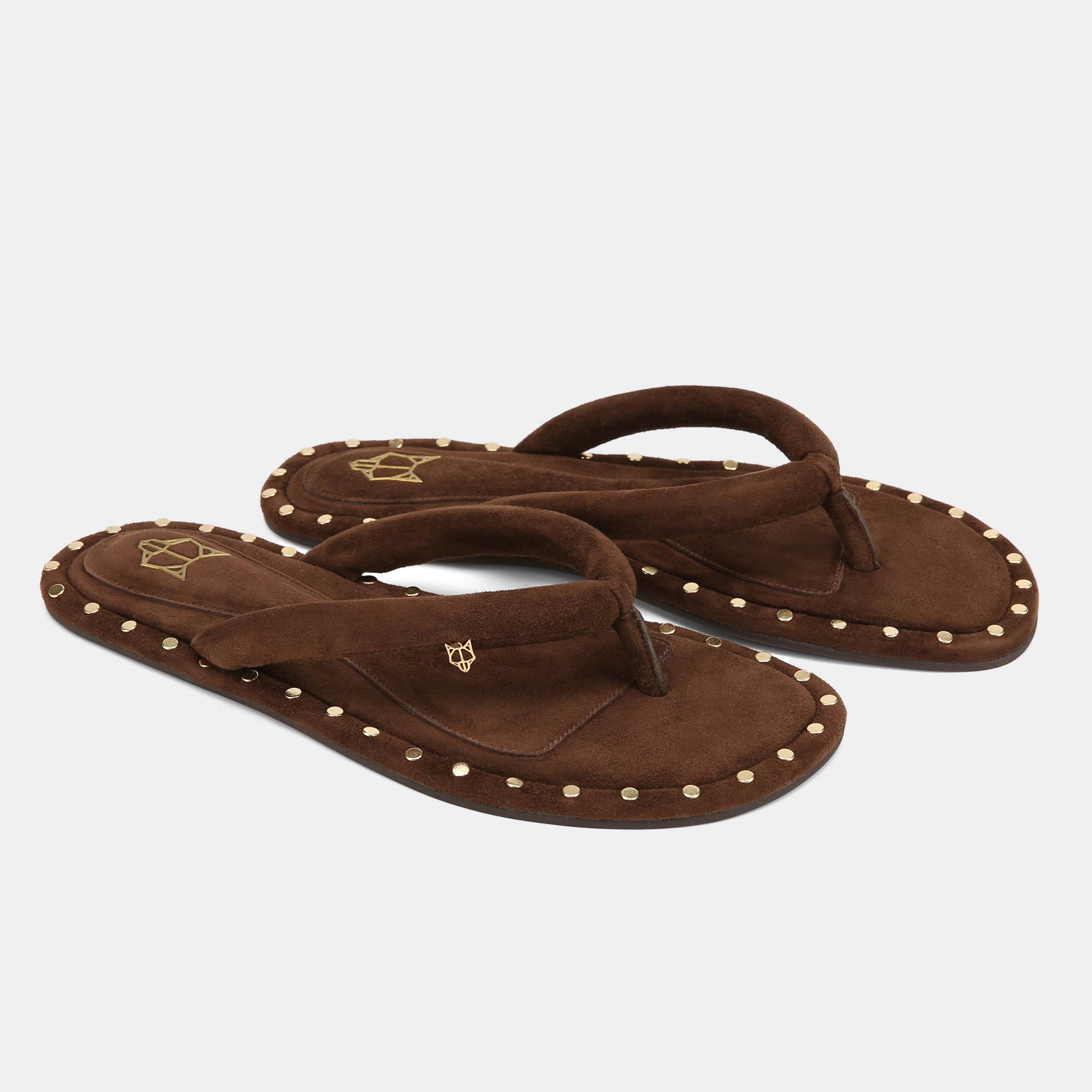 Brown Suede - Naked Wolfe - Grenada Leather Flip Flop - 2