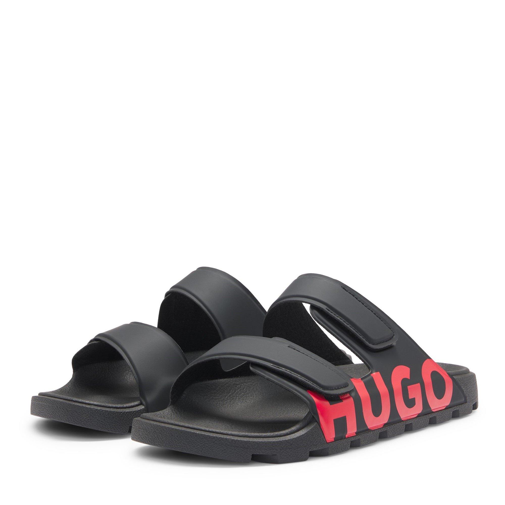 Black 001 - Hugo - Logo Sandals - 6