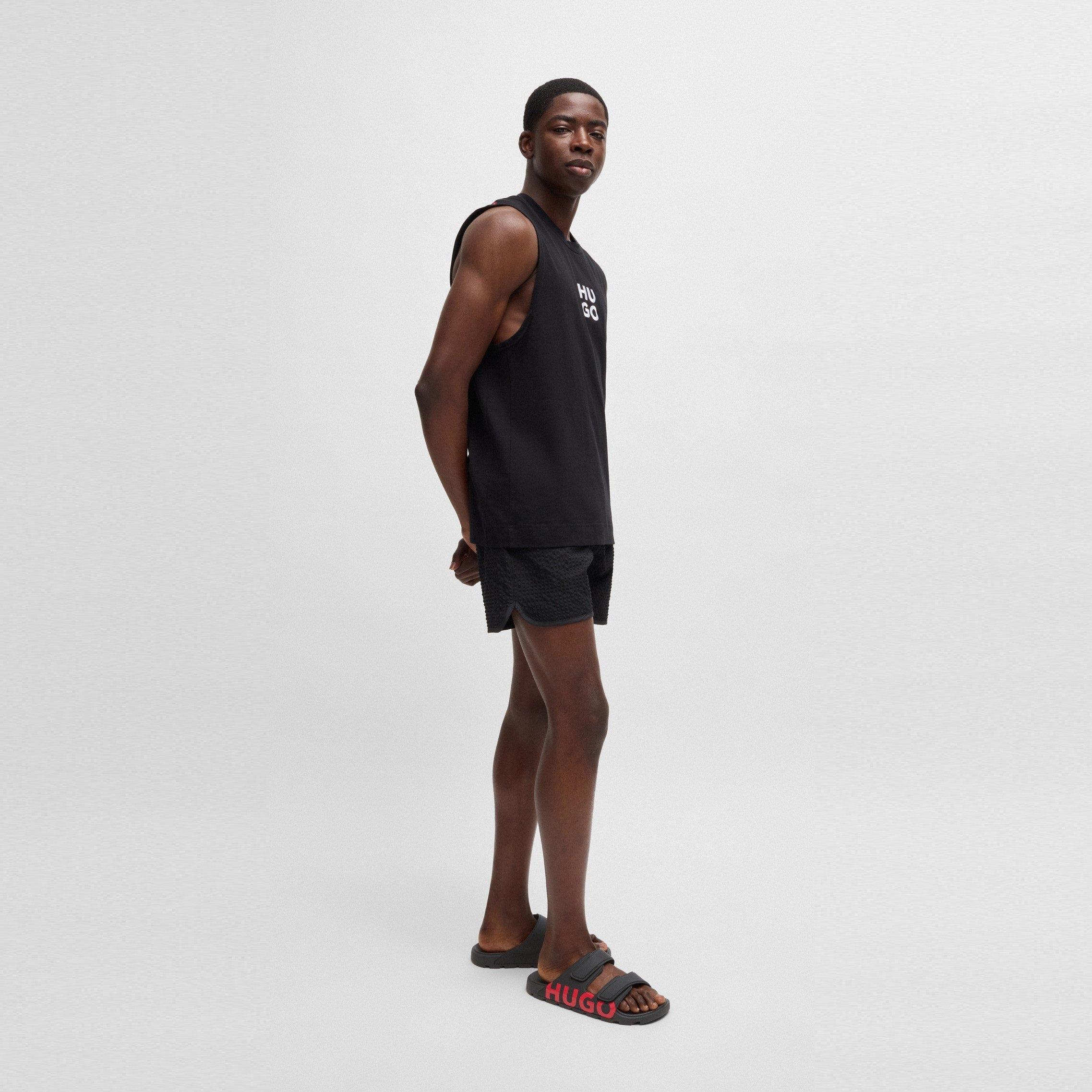 Black 001 - Hugo - Logo Sandals - 7