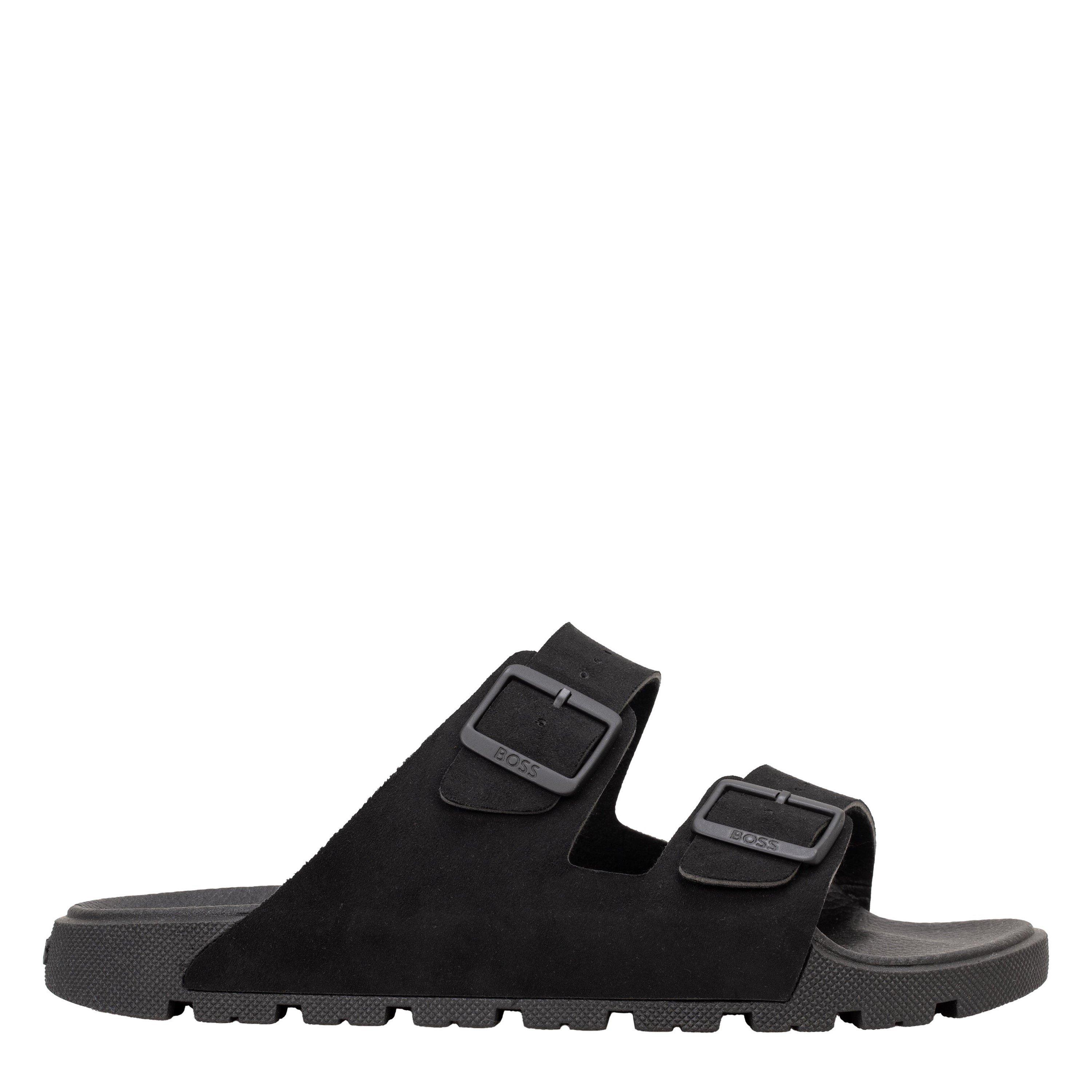 Boss Mens BOSS Sandals with Embossed Logo Detail and Adjustable Straps (Surfley) - Black 001 - Size 6 (40)