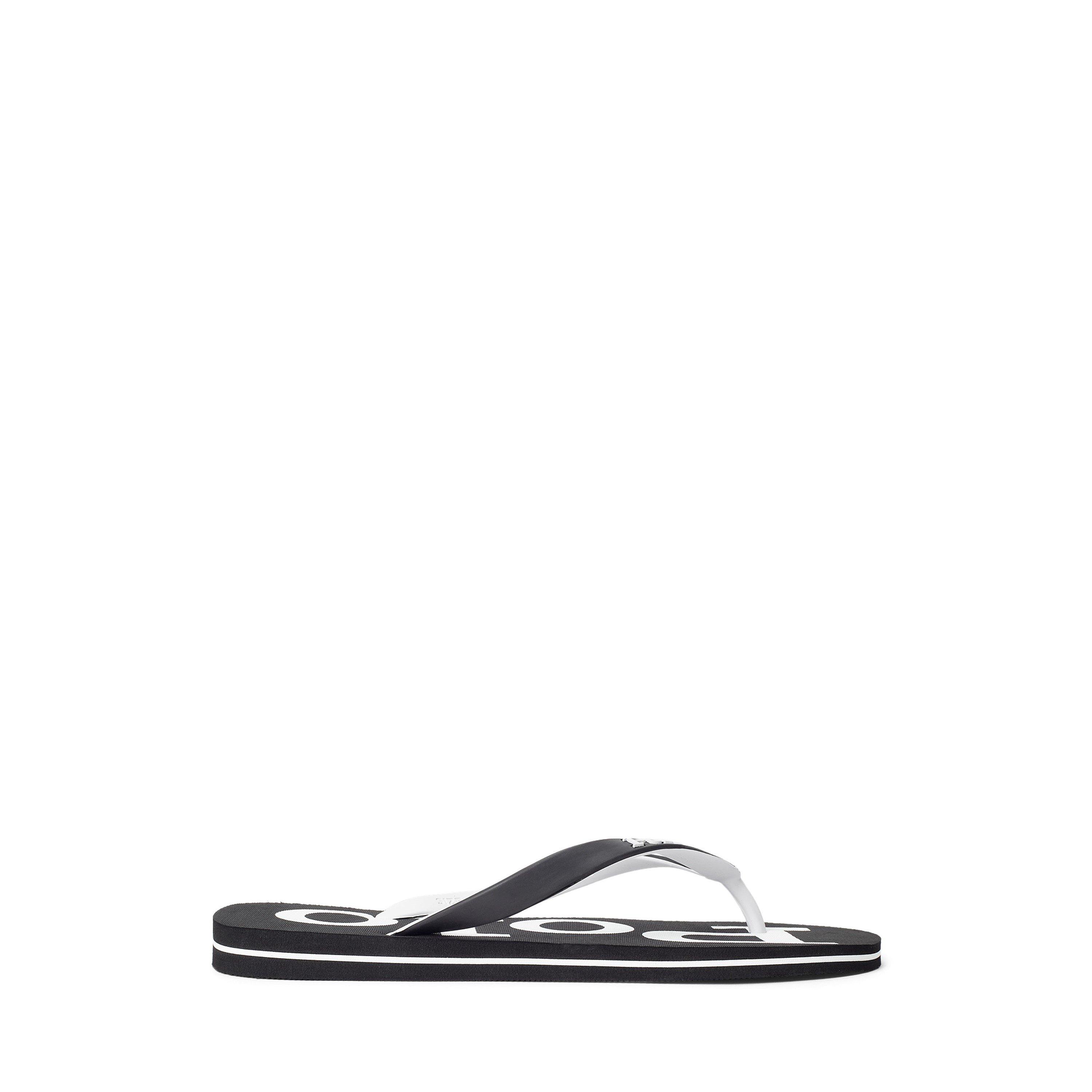 Polo Ralph Lauren Men's Black/White Pool Sliders - 7 (41)