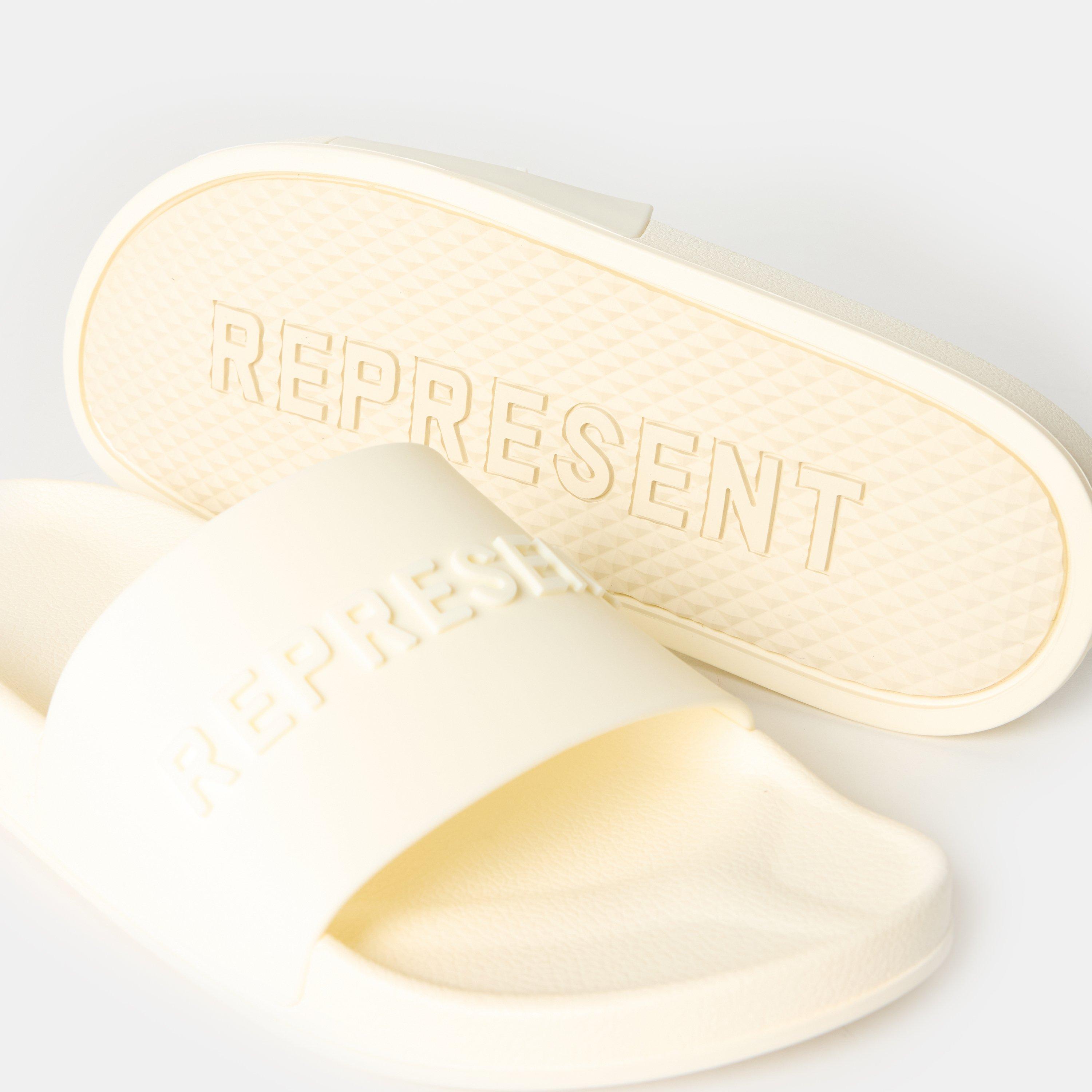 Flat White - Represent - Men's Waterproof Ergonomic Pool Sliders - 4