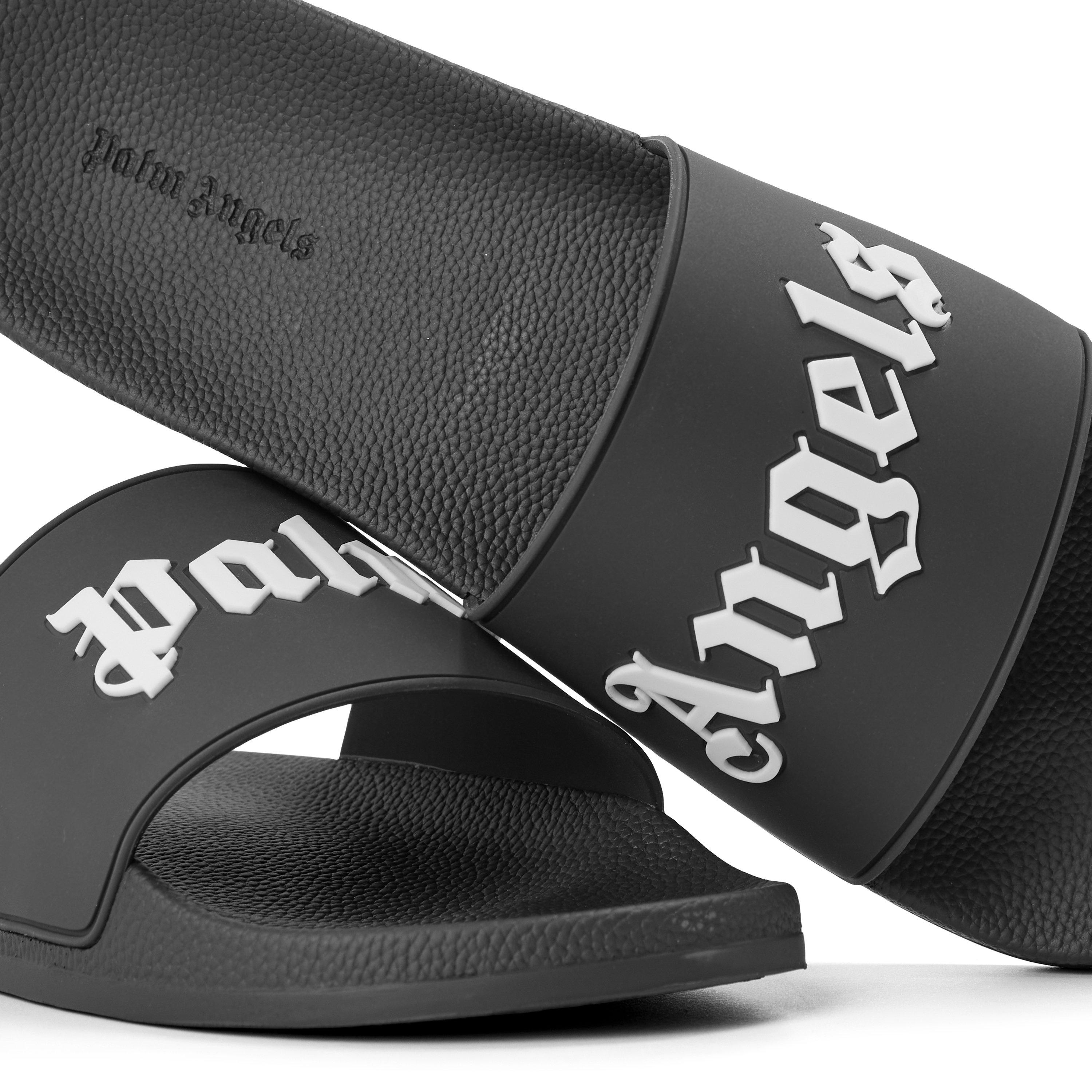 Black/White - Palm Angels - Men's Pool Sliders - 3