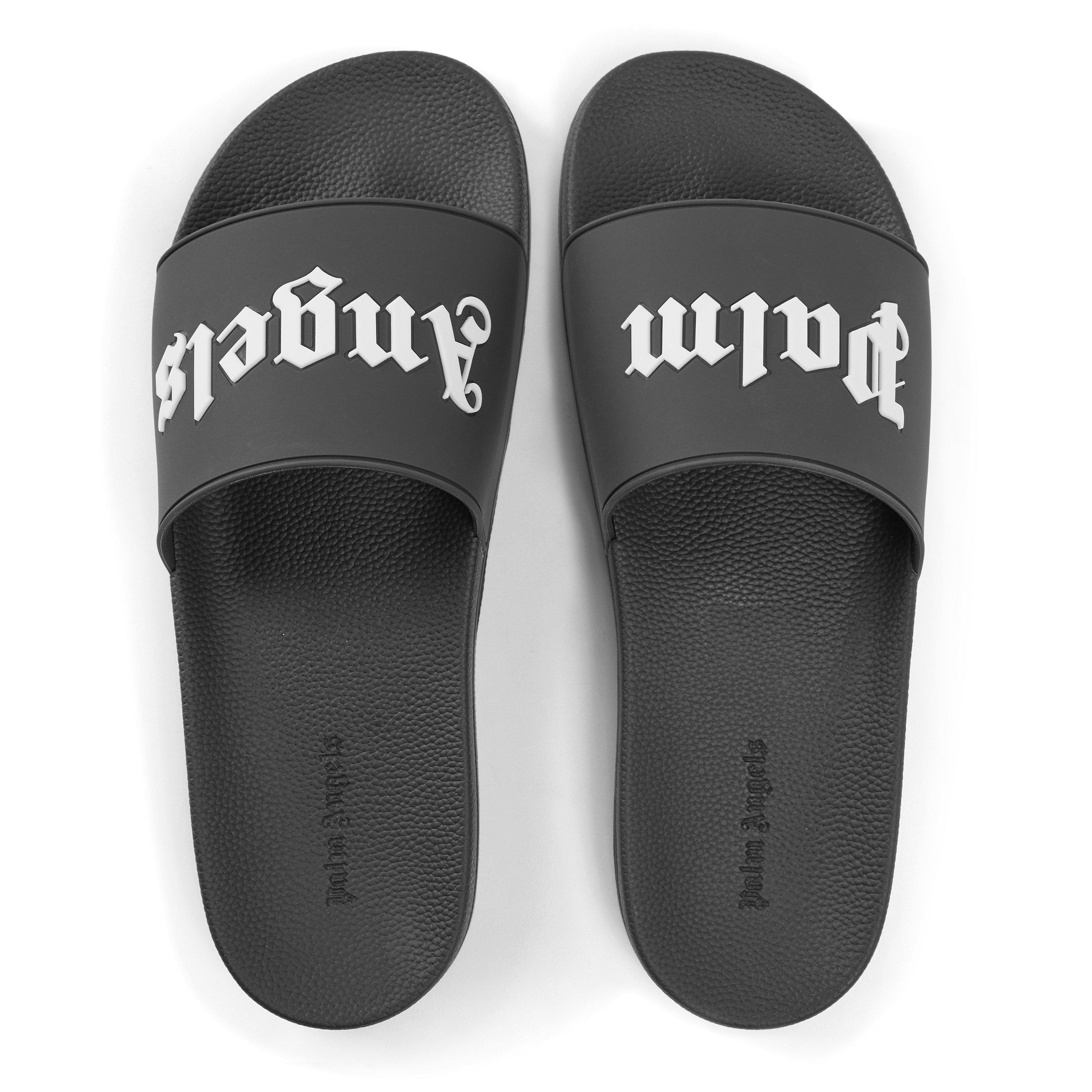 Black/White - Palm Angels - Men's Pool Sliders - 4