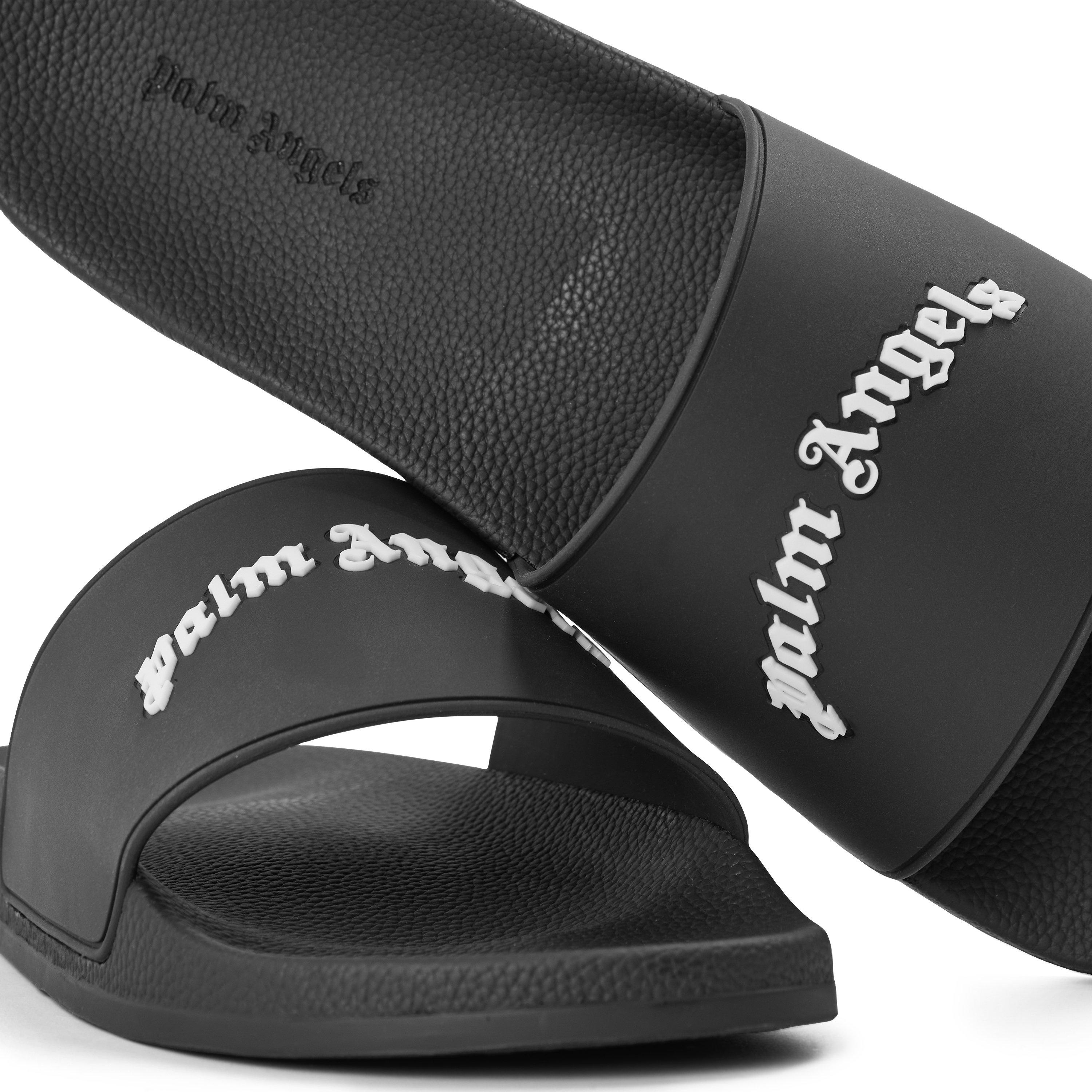 Black/White - Palm Angels - Men's Pool Sliders - 3