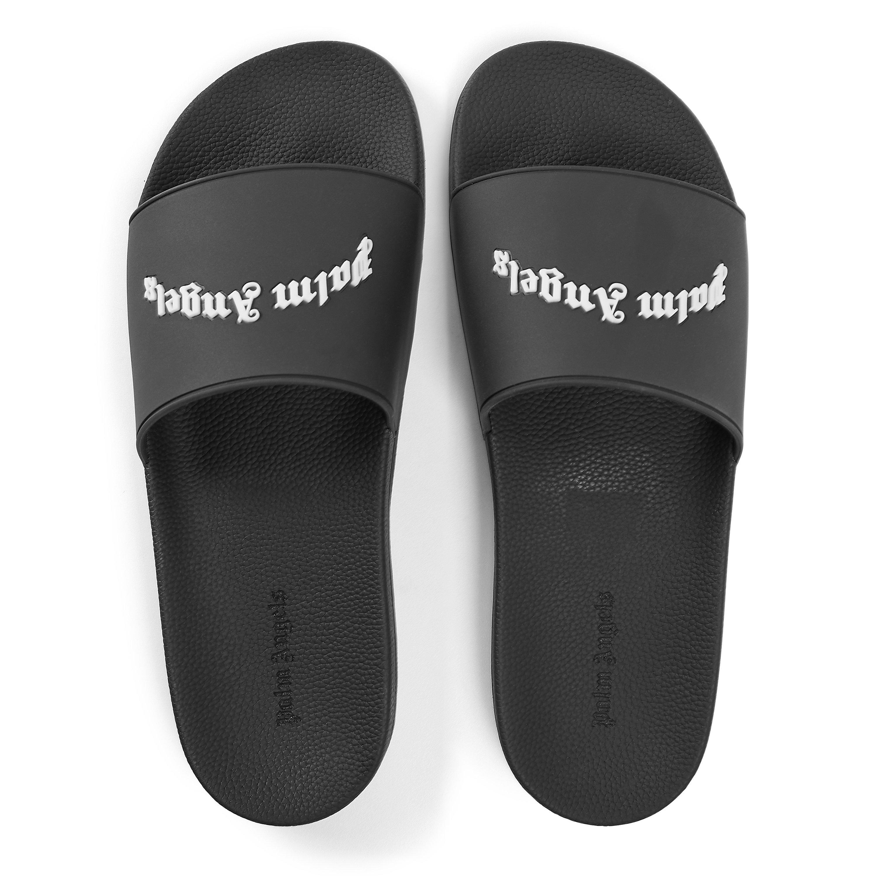 Black/White - Palm Angels - Men's Pool Sliders - 4
