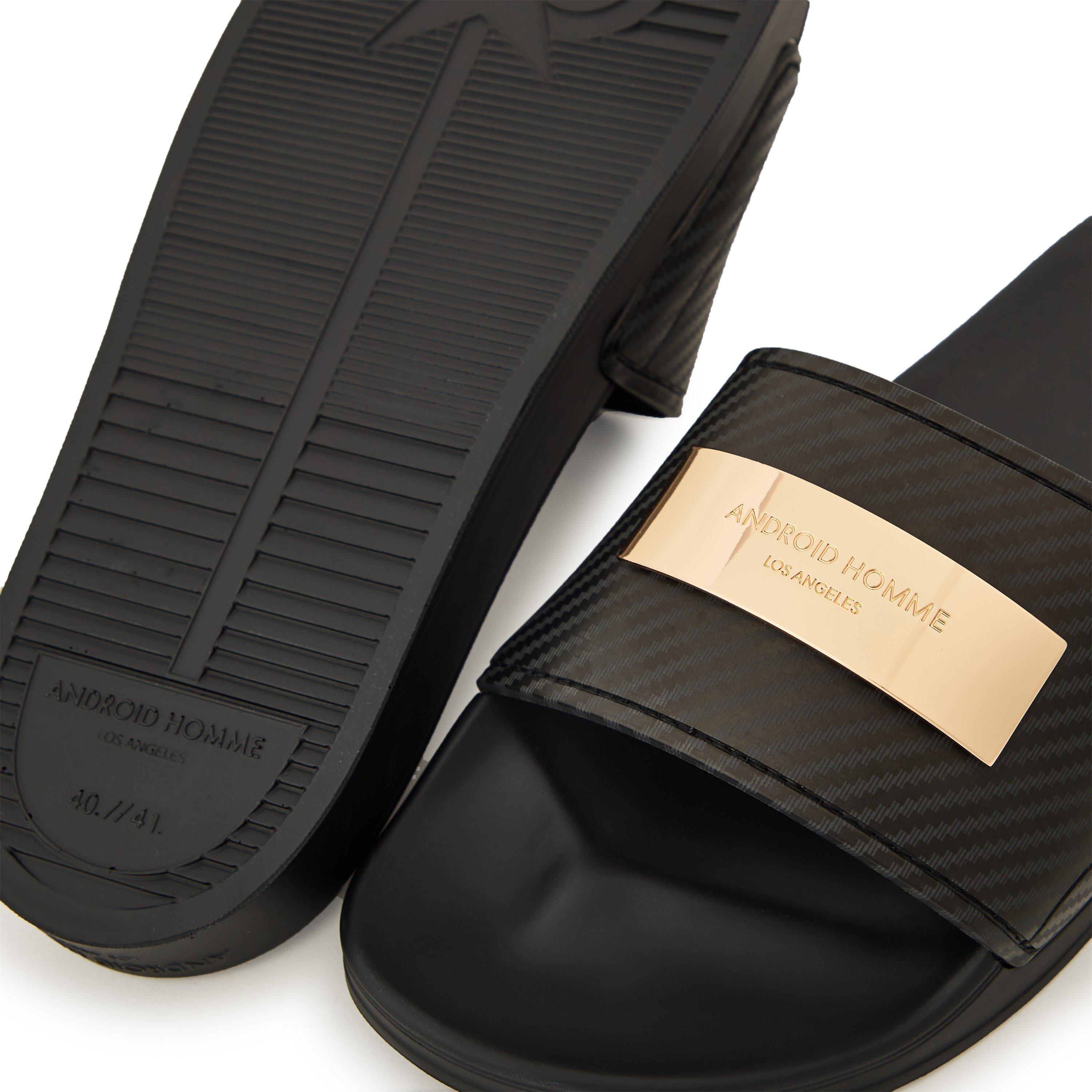 Black/Gold - Android Homme - Men's Exclusive Pool Sliders - 3