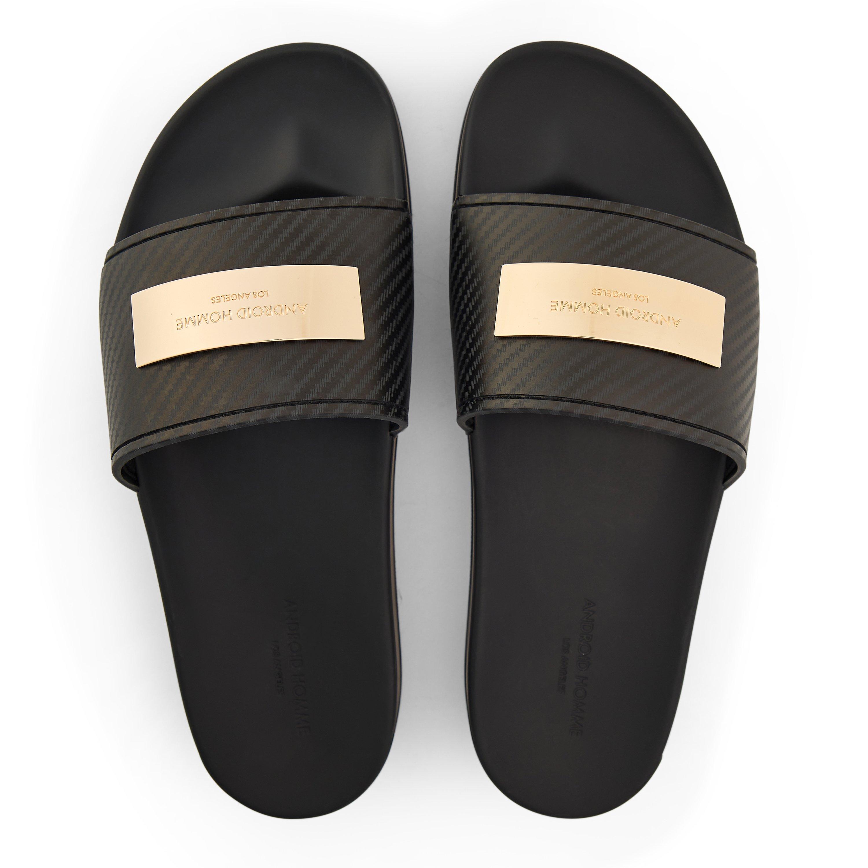Black/Gold - Android Homme - Men's Exclusive Pool Sliders - 3