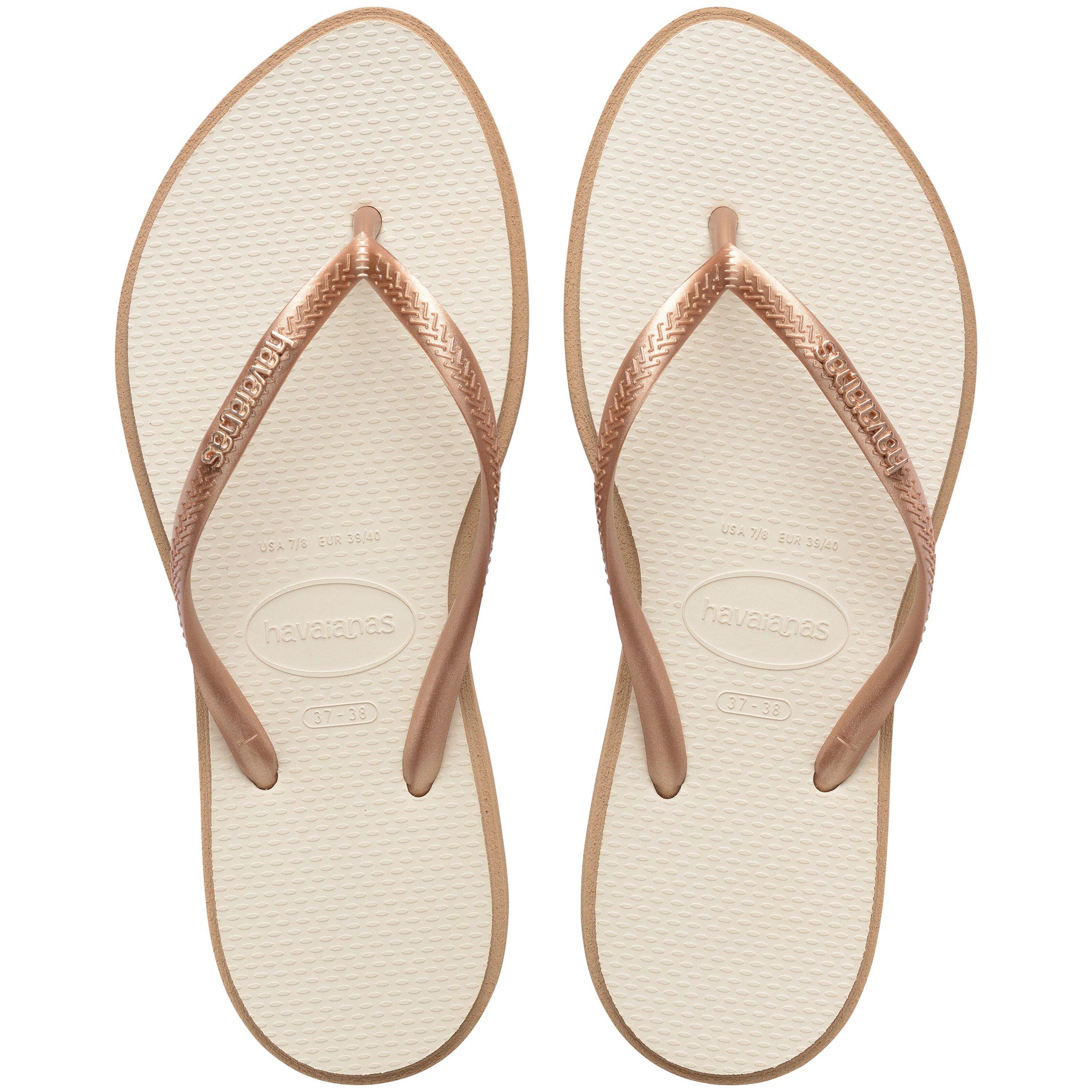 Rose Gold/Beige - Havaianas - Women's Slim Point Flip Flops - 1
