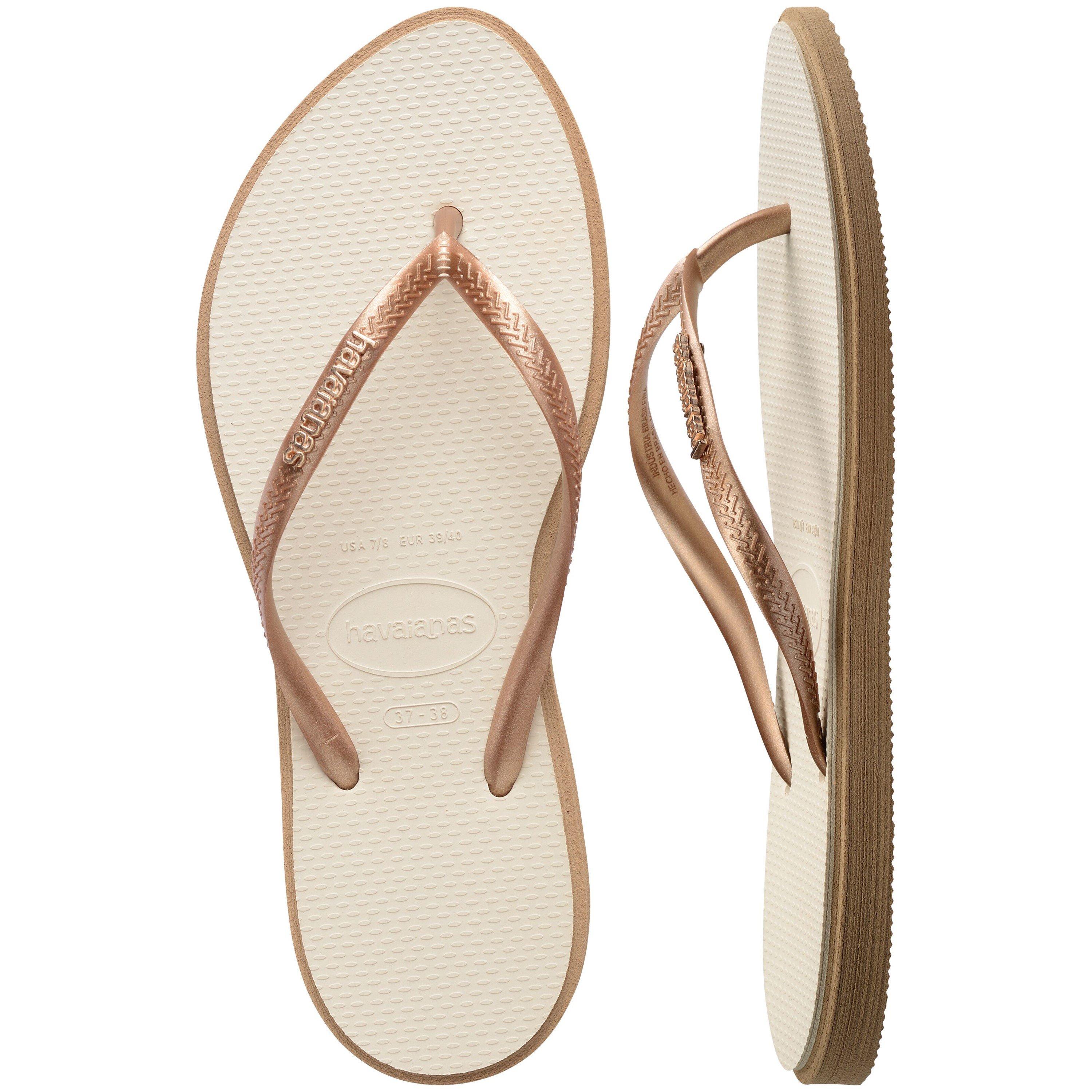 Rose Gold/Beige - Havaianas - Women's Slim Point Flip Flops - 5