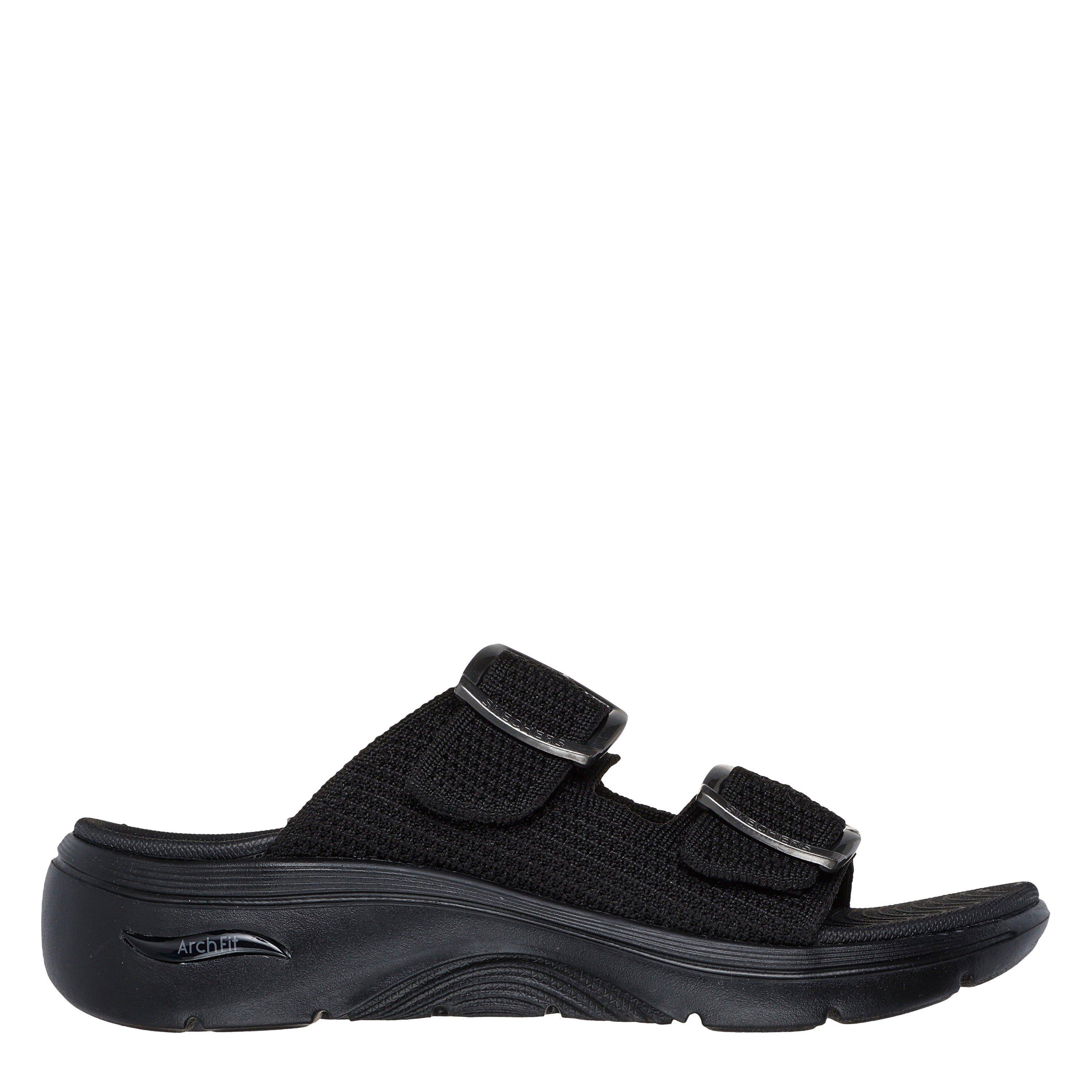 Black Textile - Skechers - Skechers Go Walk Arch Fit 2.0 Sandal-D Flat Sandals Womens - 1