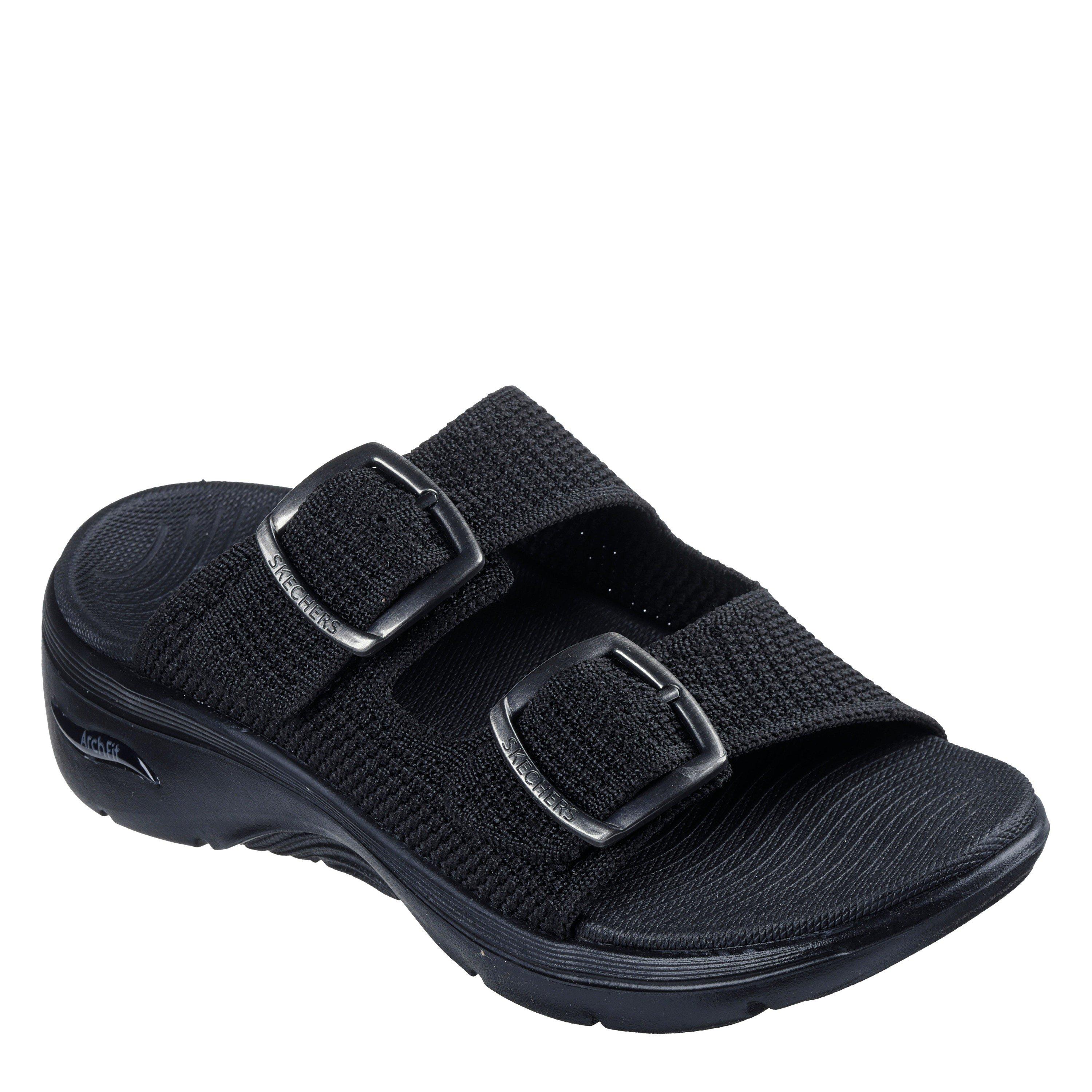 Schwarzer Stoff - Skechers - Skechers Go Walk Arch Fit 2.0 Sandal-D Flat Sandals Womens - 3