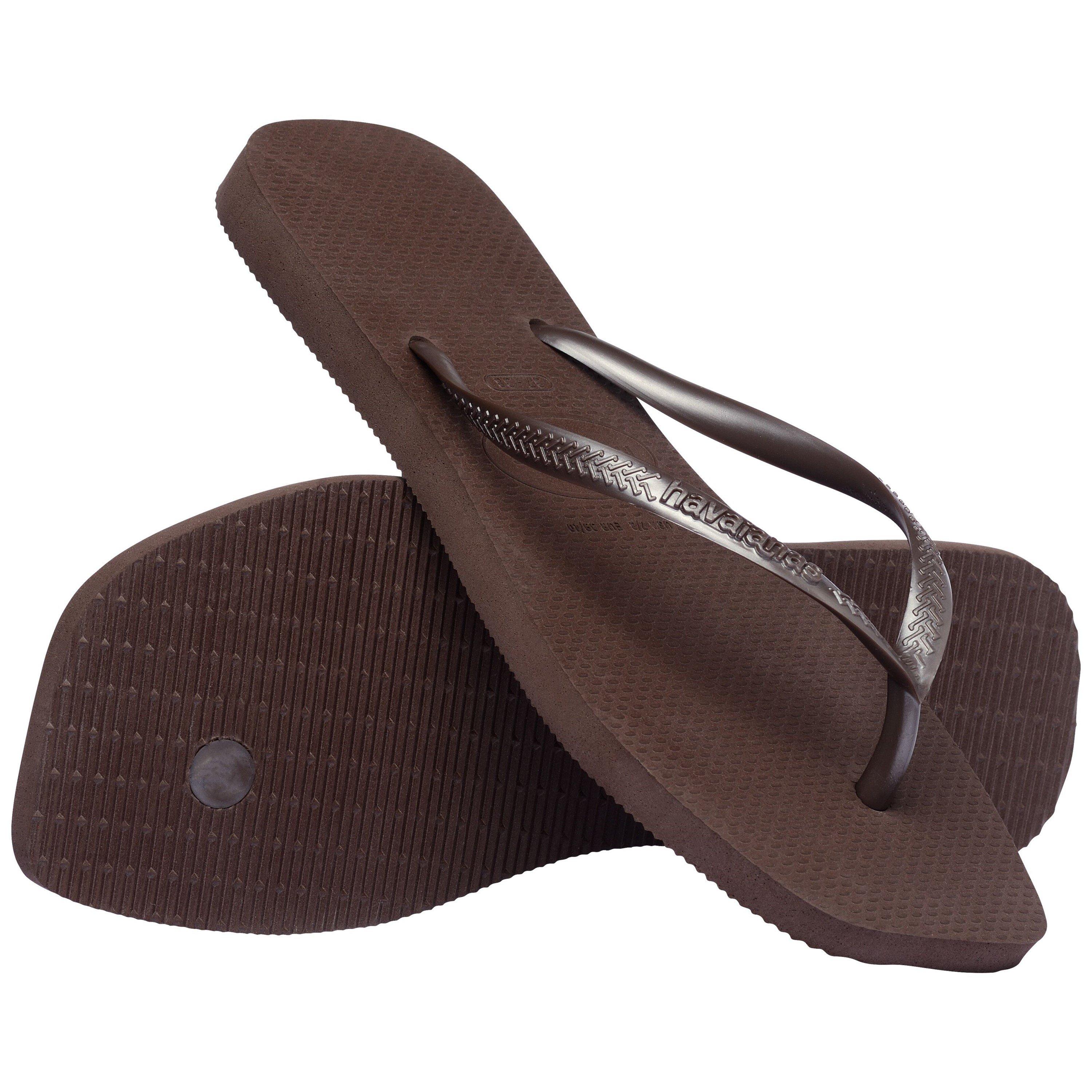 Dark Brown - Havaianas - Women's Slim Square Flip Flops - 3