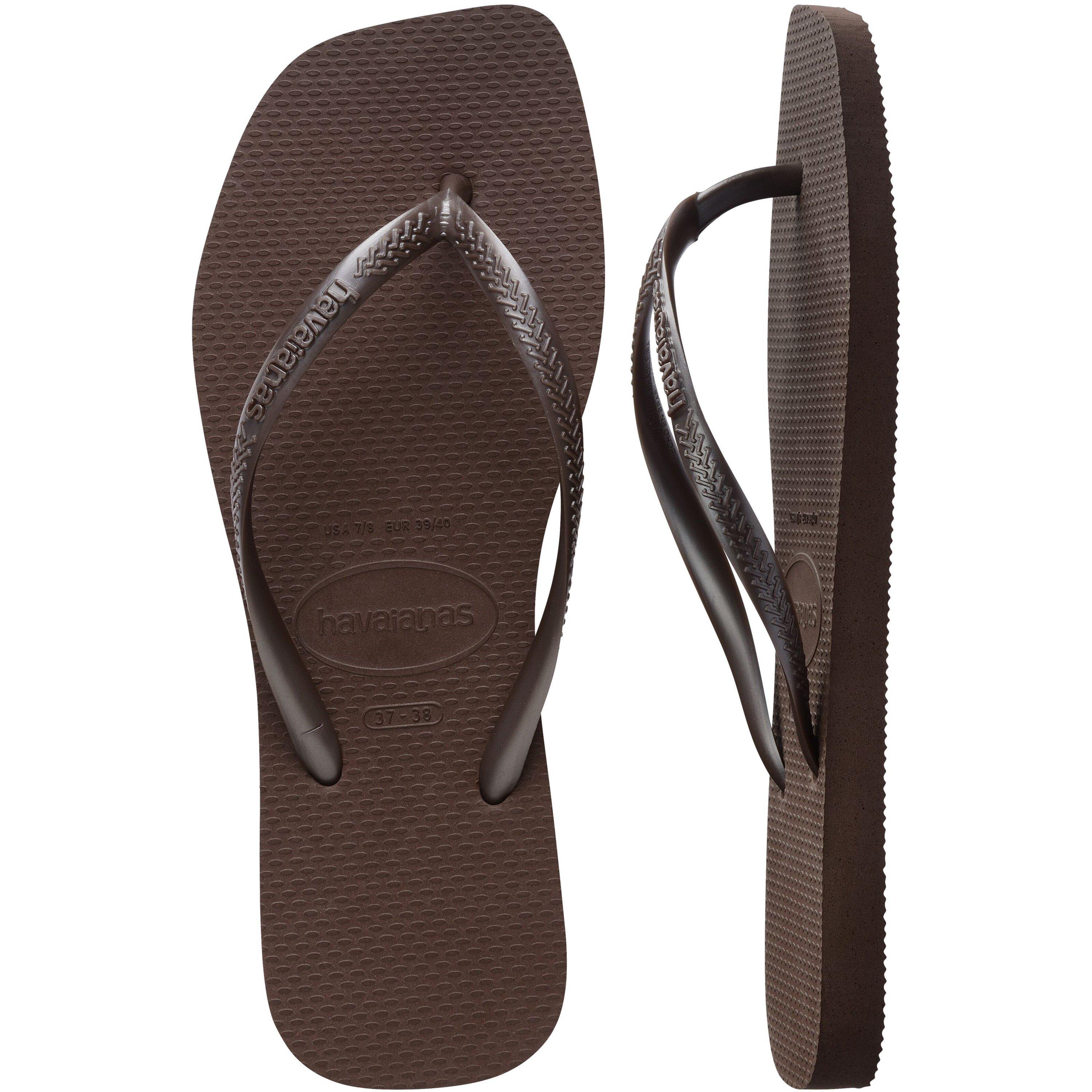 Dark Brown - Havaianas - Women's Slim Square Flip Flops - 4