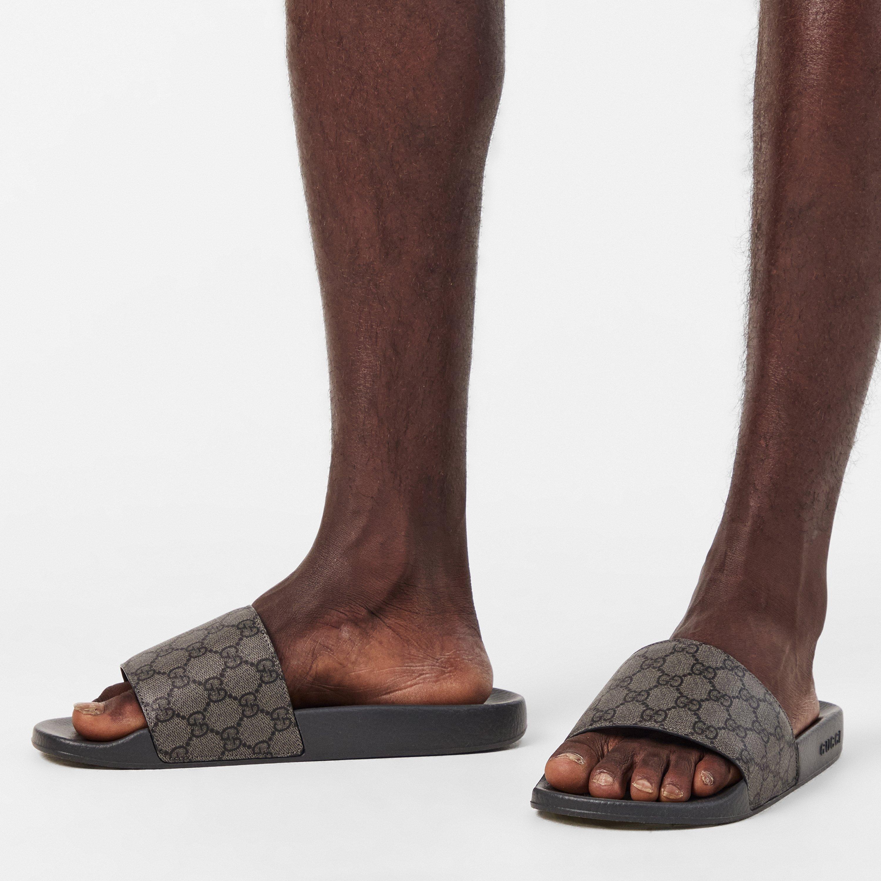 Grey/Black GG - Gucci - GG Slide Sandals - 3