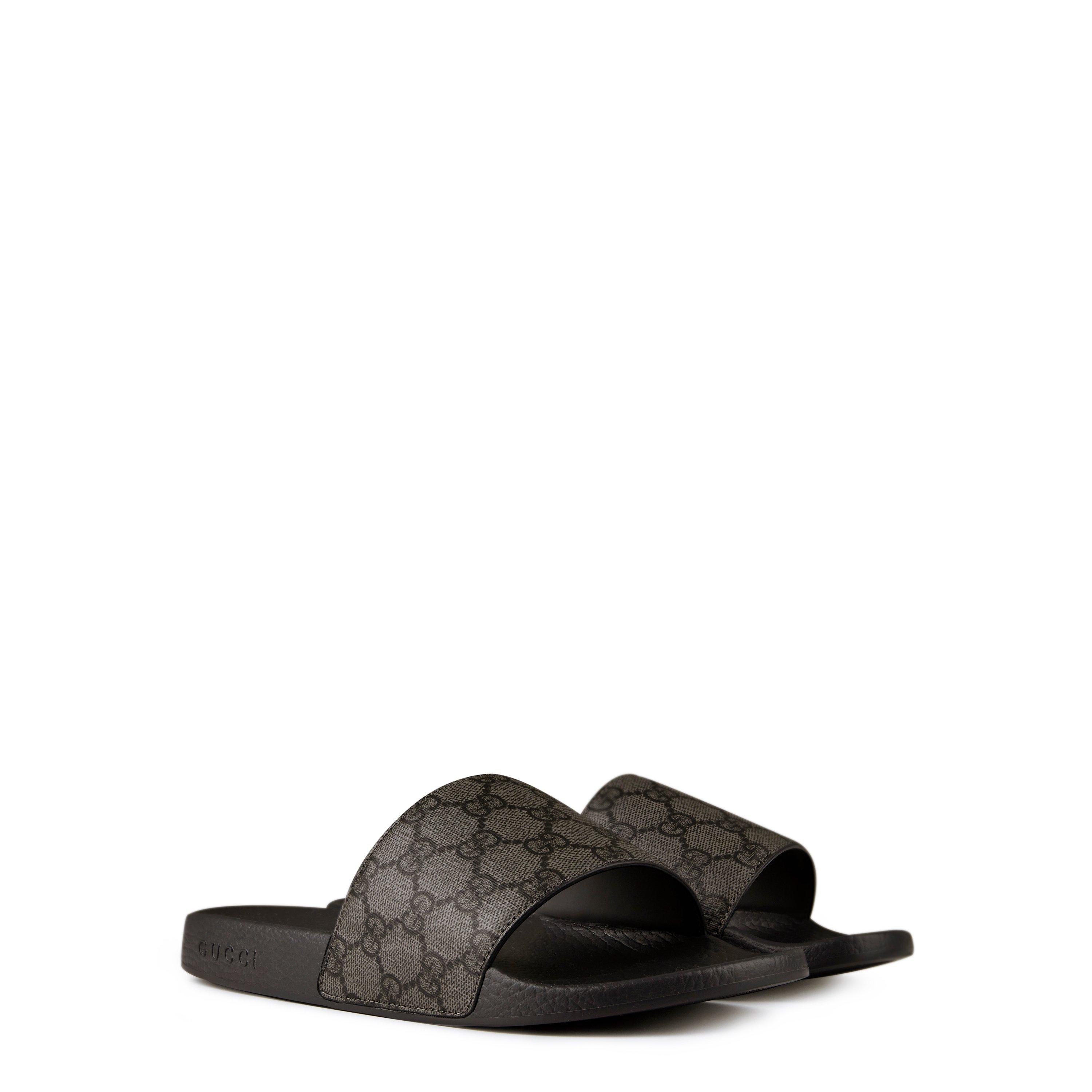 Grey/Black GG - Gucci - GG Slide Sandals - 4