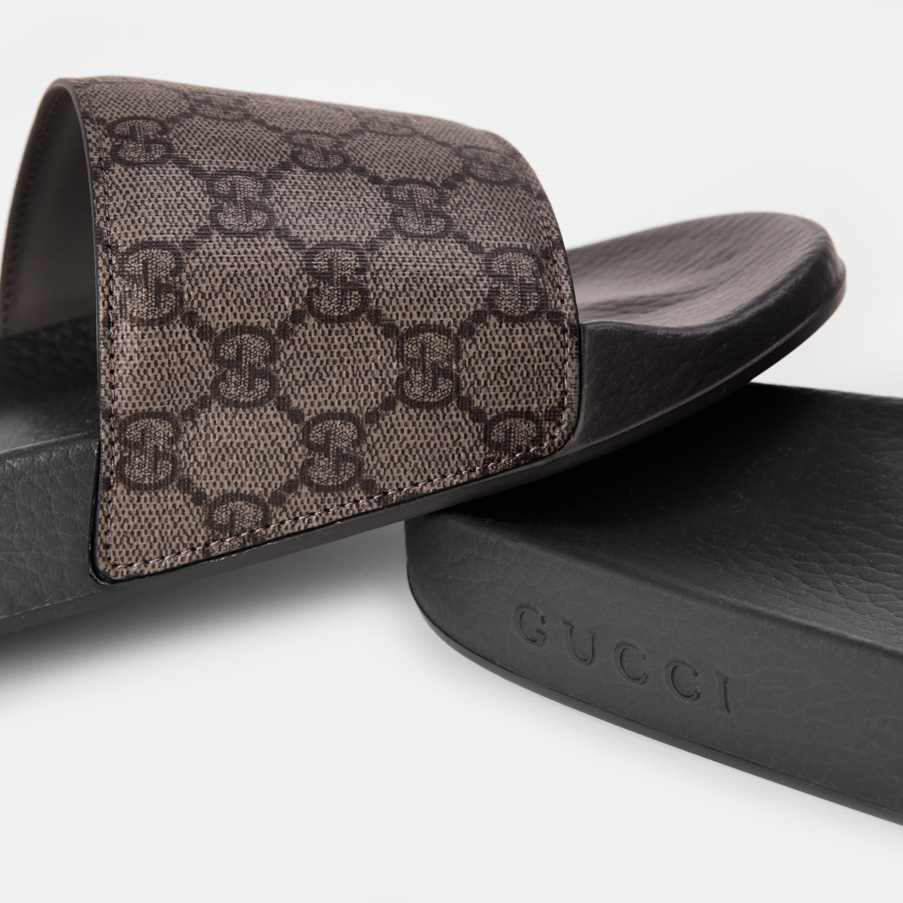 Grey/Black GG - Gucci - GG Slide Sandals - 5