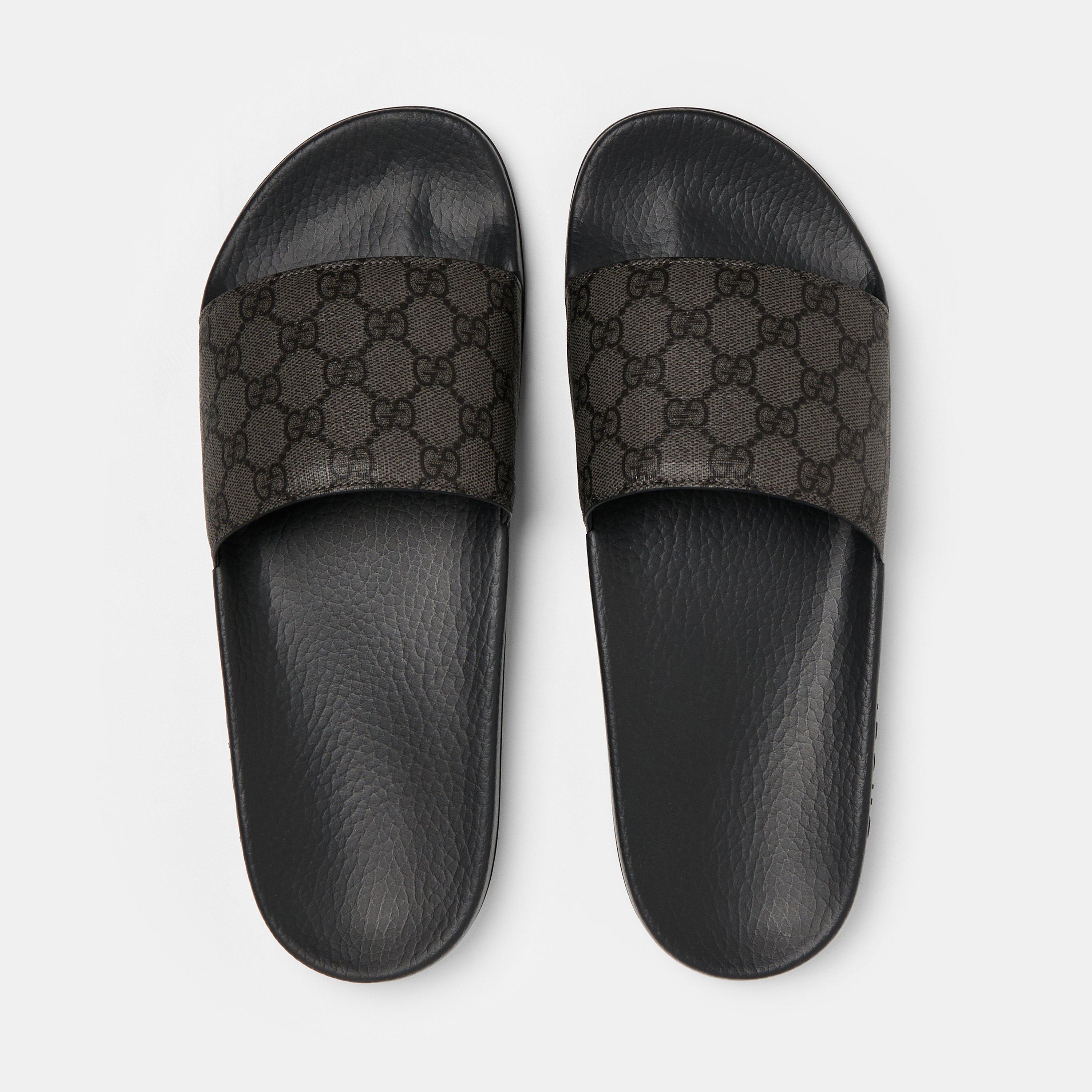 Grey/Black GG - Gucci - GG Slide Sandals - 6