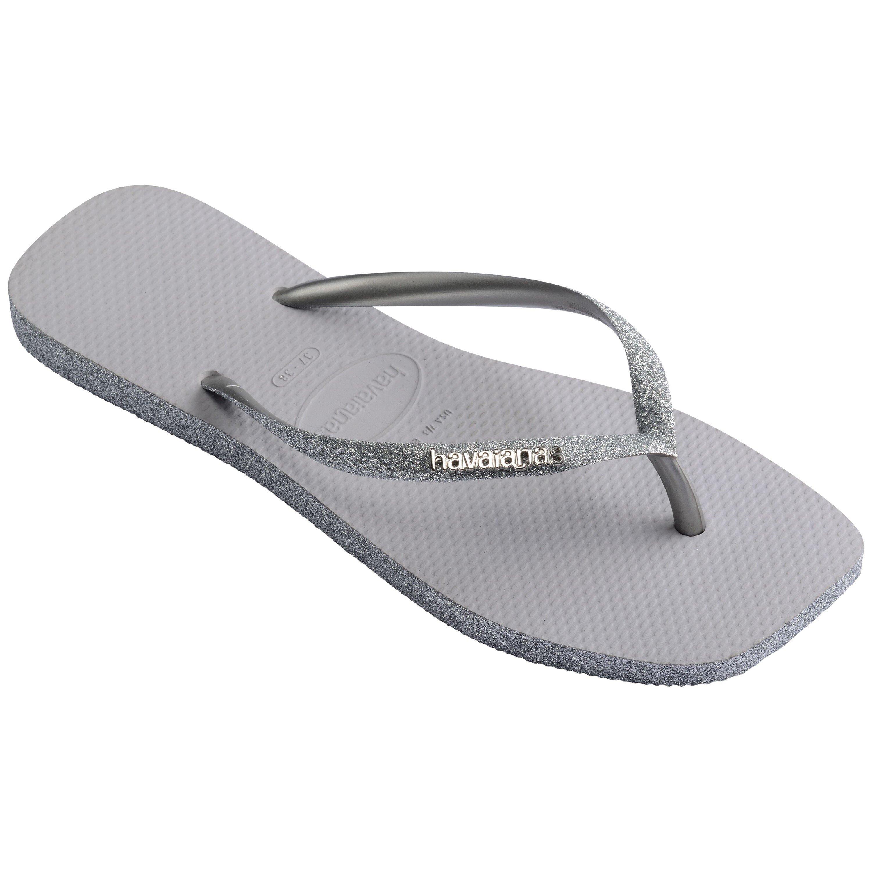 Ice Grey - Havaianas - Women's Square Sparkle Flip Flops - 2