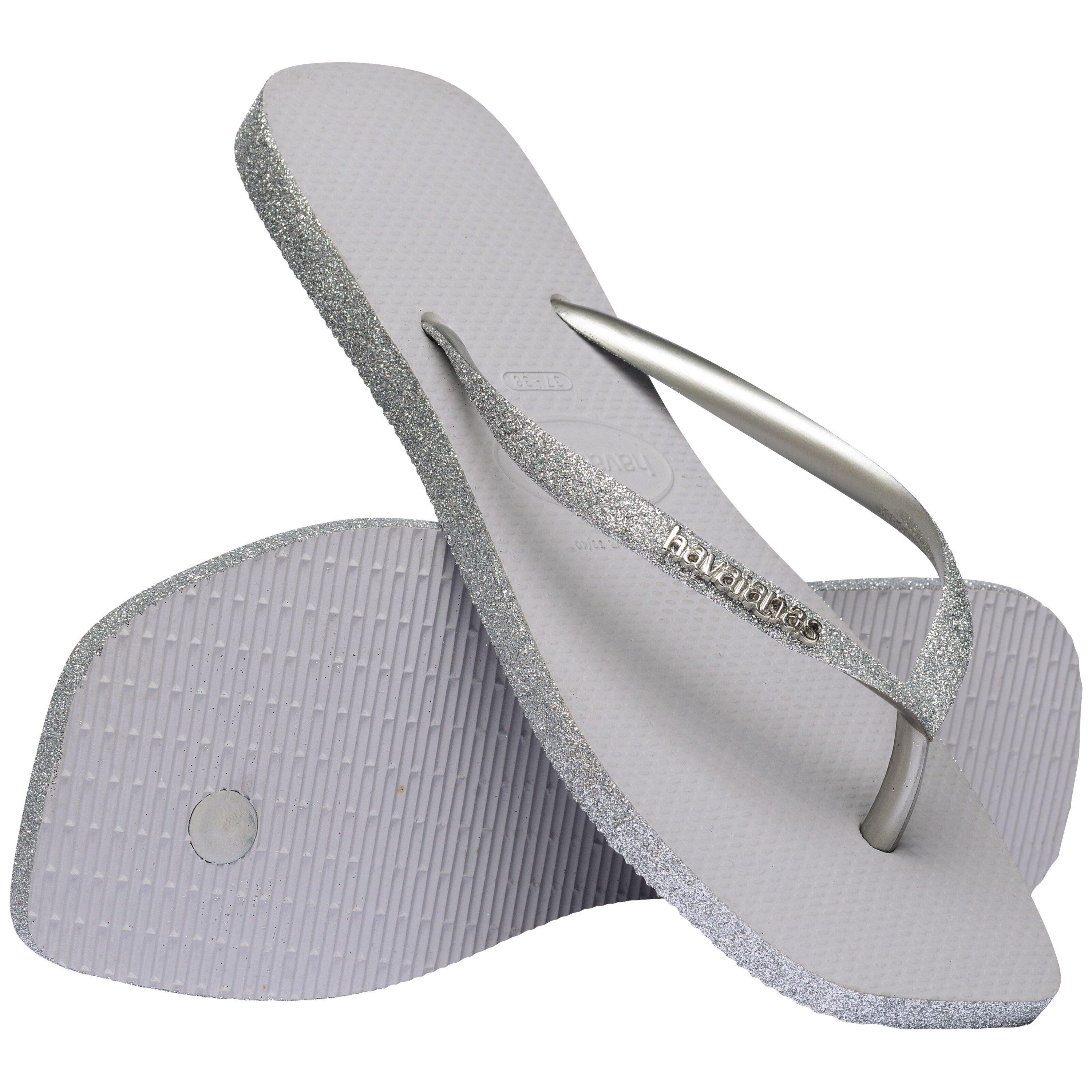 Ice Grey - Havaianas - Women's Square Sparkle Flip Flops - 4