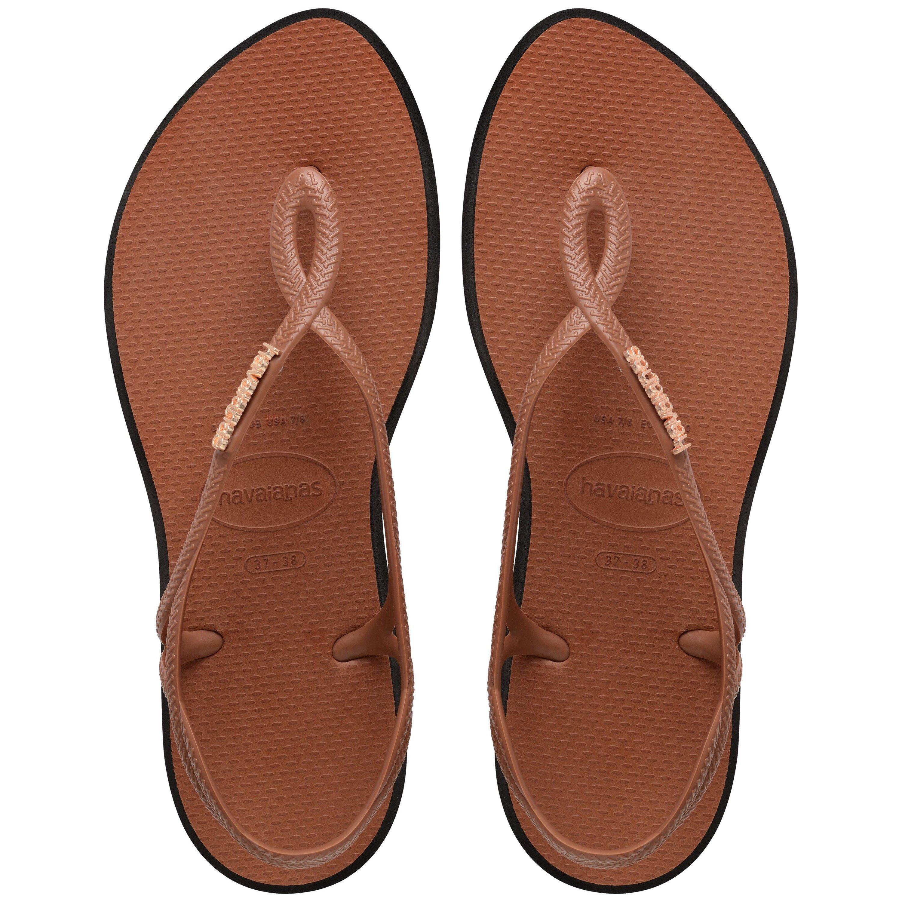 Rust/Black - Havaianas - Women's Luna Point Flip Flops - 1