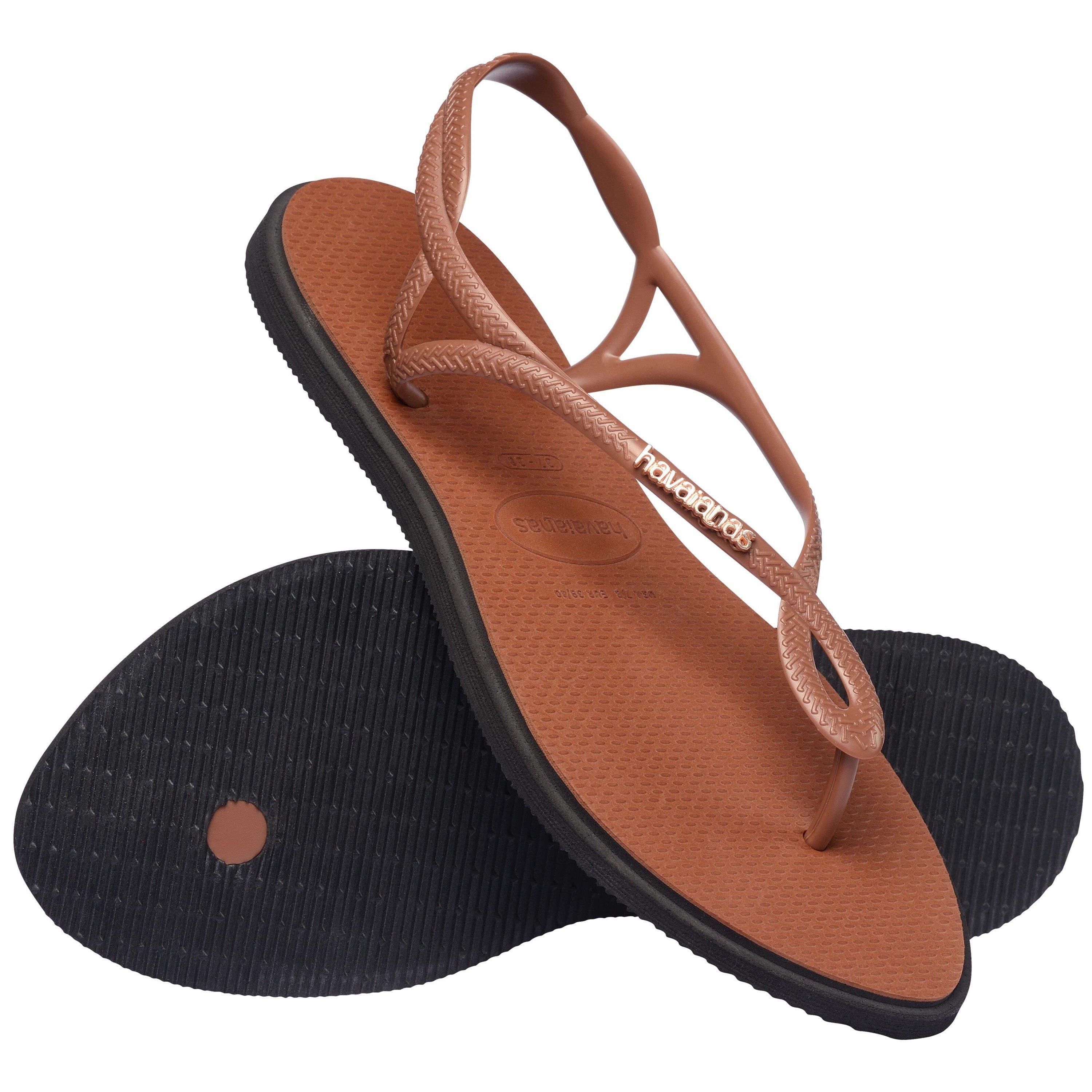 Rust/Black - Havaianas - Women's Luna Point Flip Flops - 4